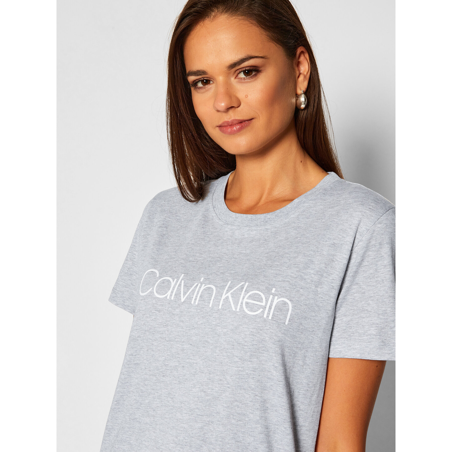 Calvin Klein Majica Core Logo K20K202142 Siva Regular Fit - Pepit.si