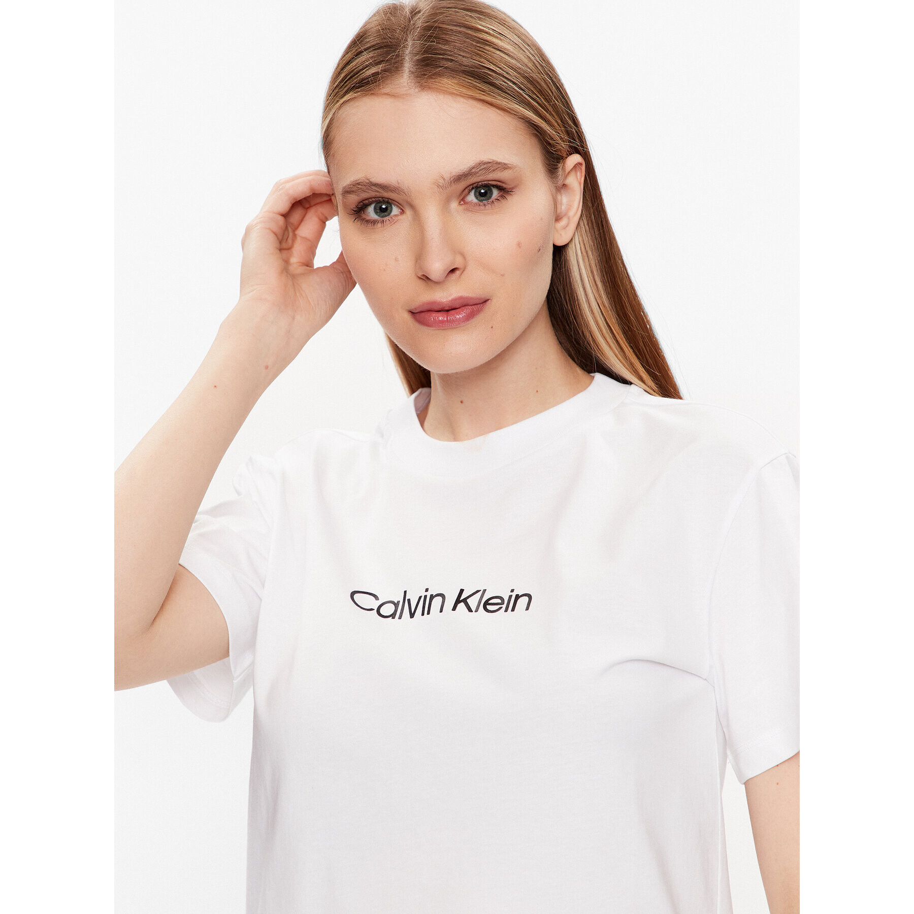 Calvin Klein Majica Hero Logo K20K205448 Bela Regular Fit - Pepit.si