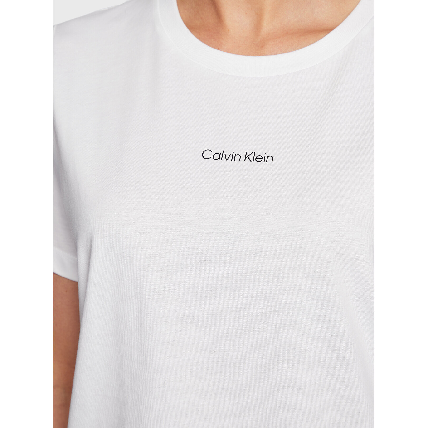 Calvin Klein Majica Micro Logo K20K205454 Bela Regular Fit - Pepit.si