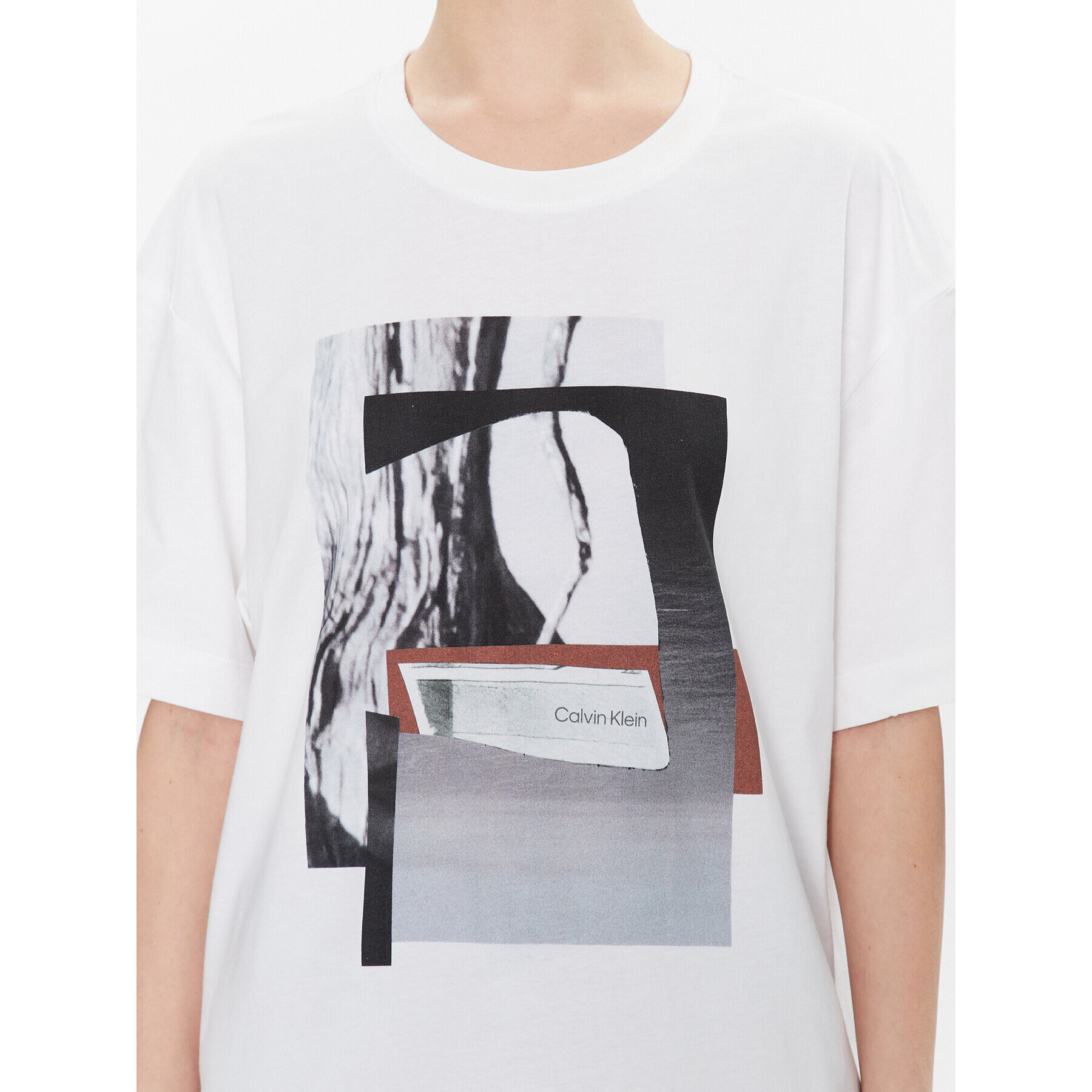 Calvin Klein Majica Photo Print Graphic K20K204995 Bela Relaxed Fit - Pepit.si