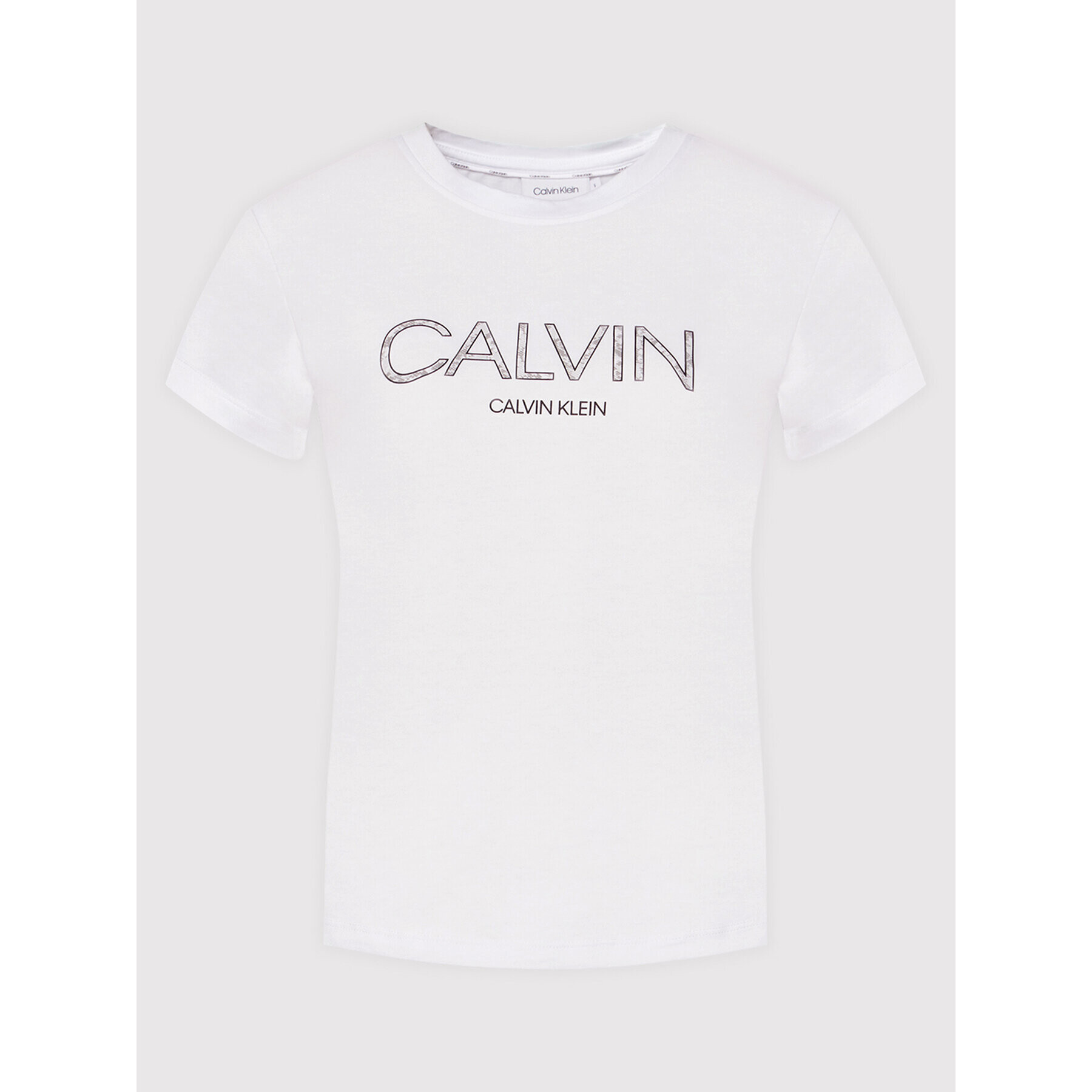 Calvin Klein Majica Print K20K202996 Bela Slim Fit - Pepit.si