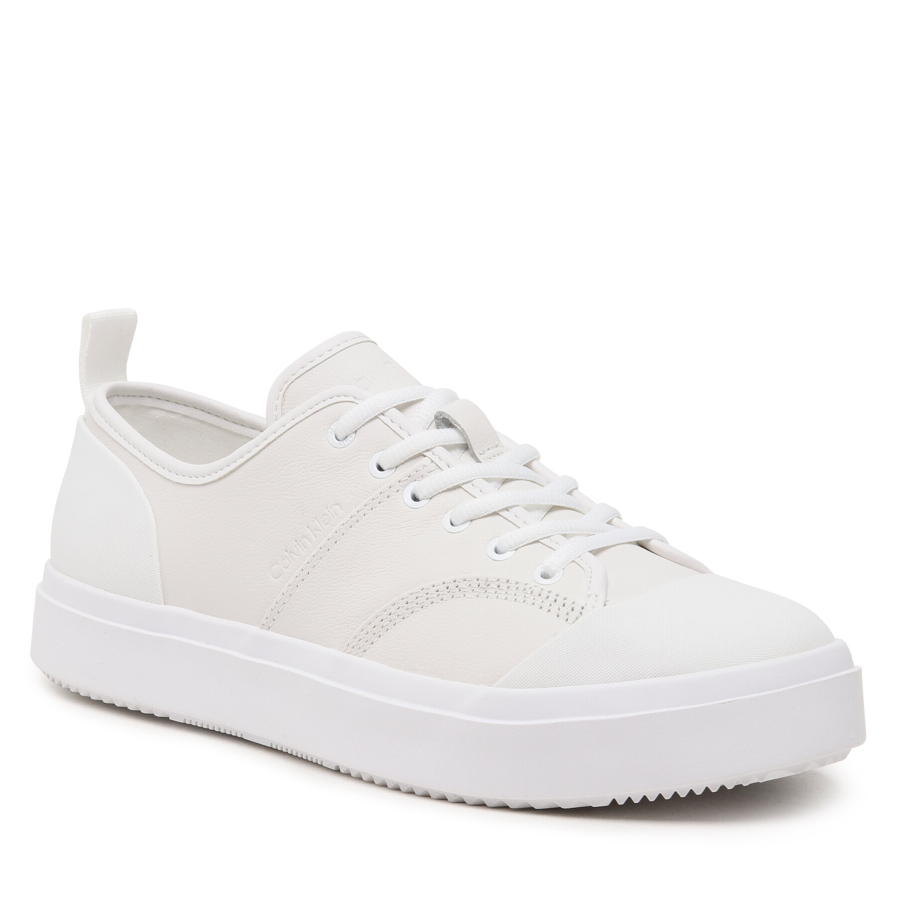 Calvin Klein Modne superge Low Top Lace Up Lth HM0HM01045 Bela - Pepit.si