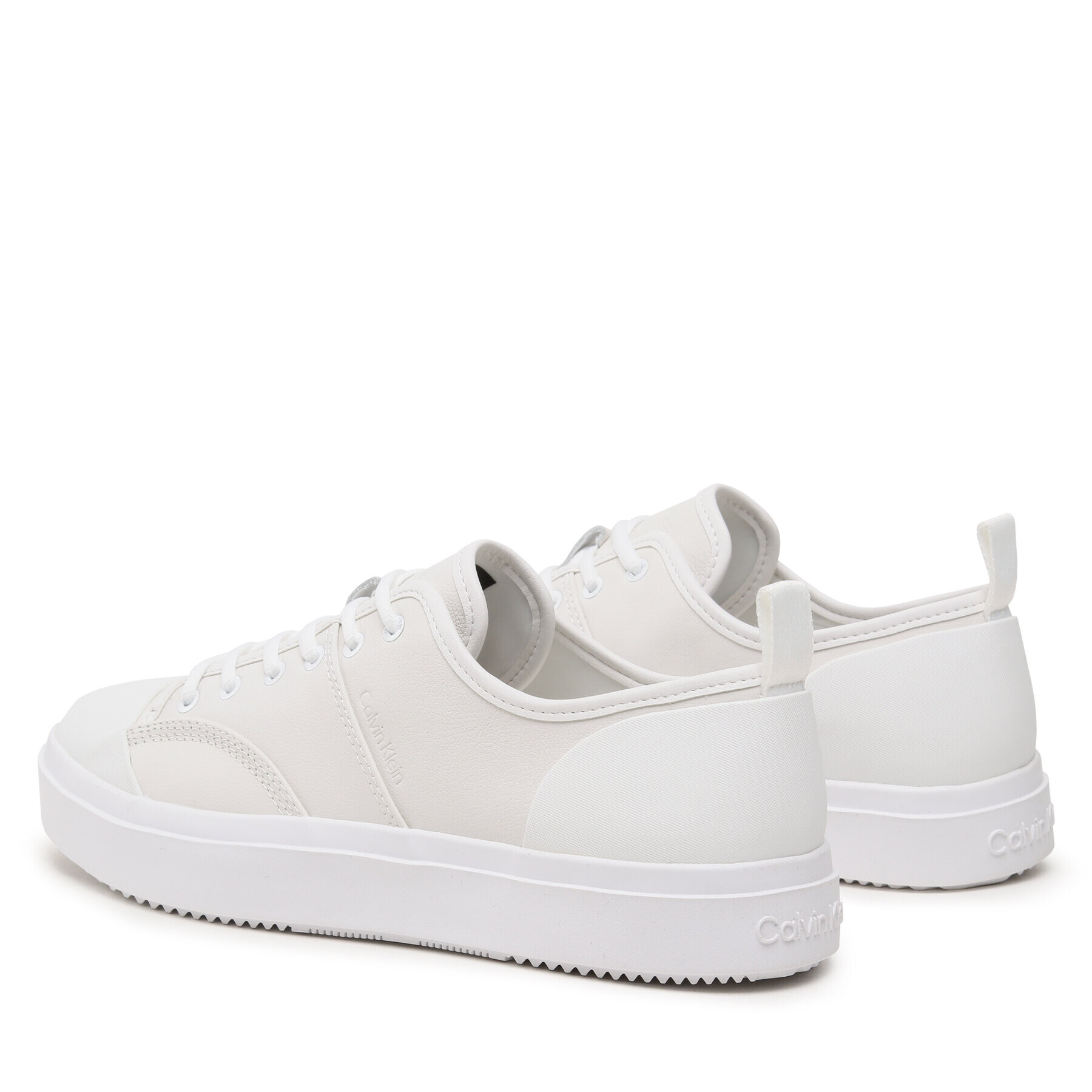 Calvin Klein Modne superge Low Top Lace Up Lth HM0HM01045 Bela - Pepit.si