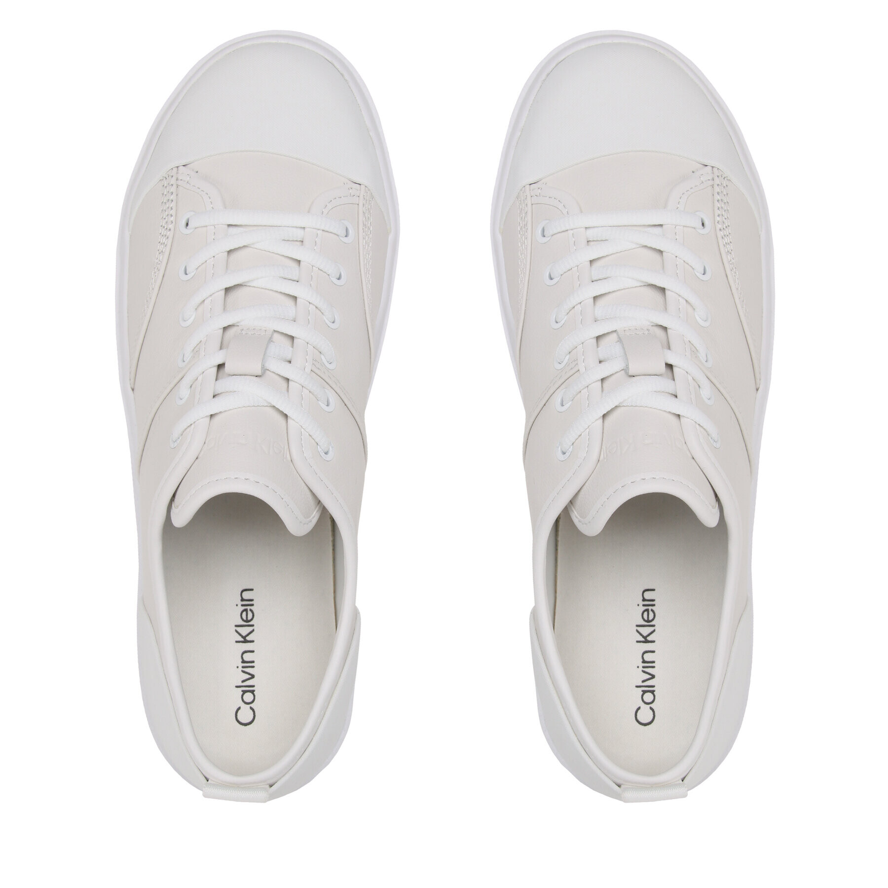 Calvin Klein Modne superge Low Top Lace Up Lth HM0HM01045 Bela - Pepit.si