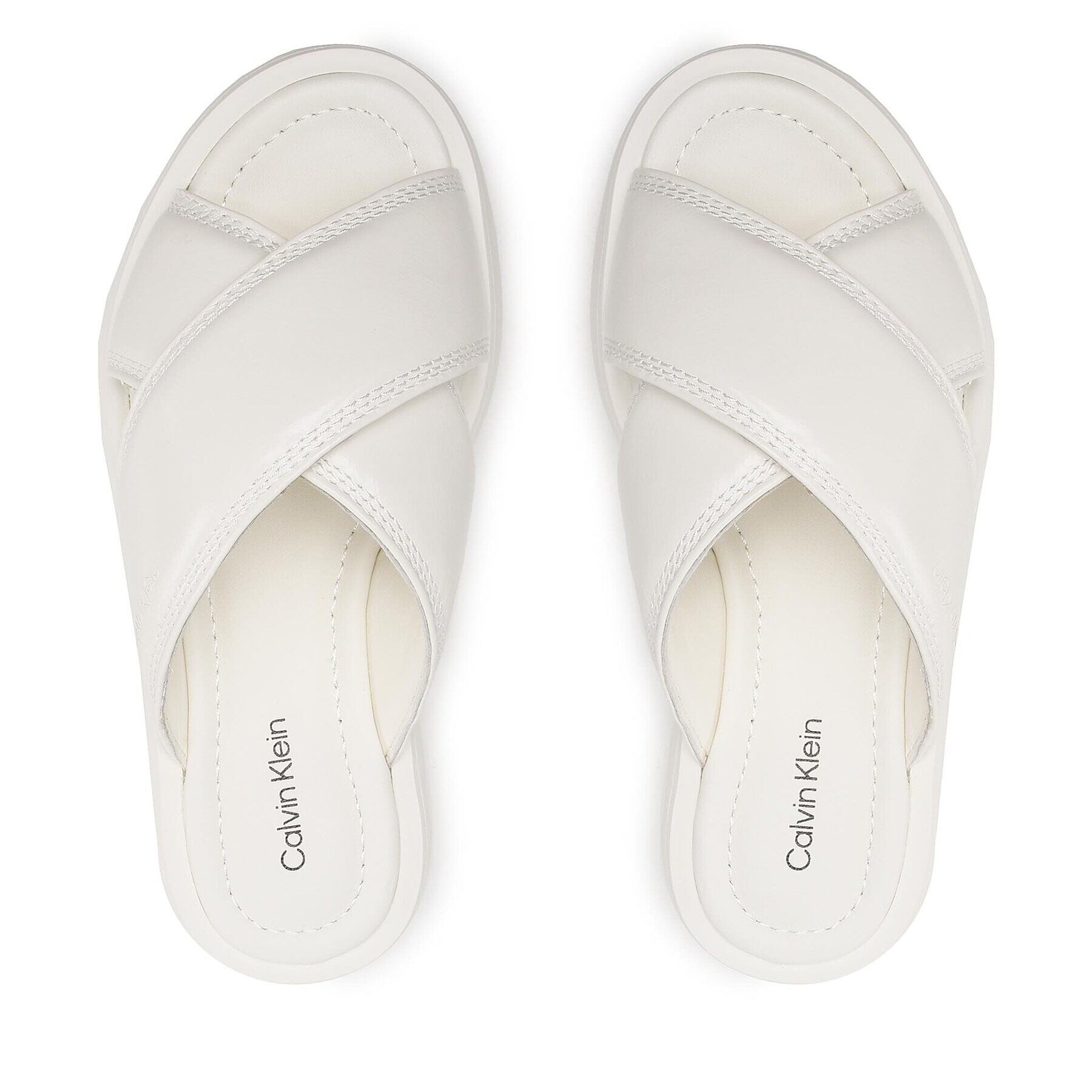 Calvin Klein Natikači Bubble Slide HW0HW01469 Bela - Pepit.si