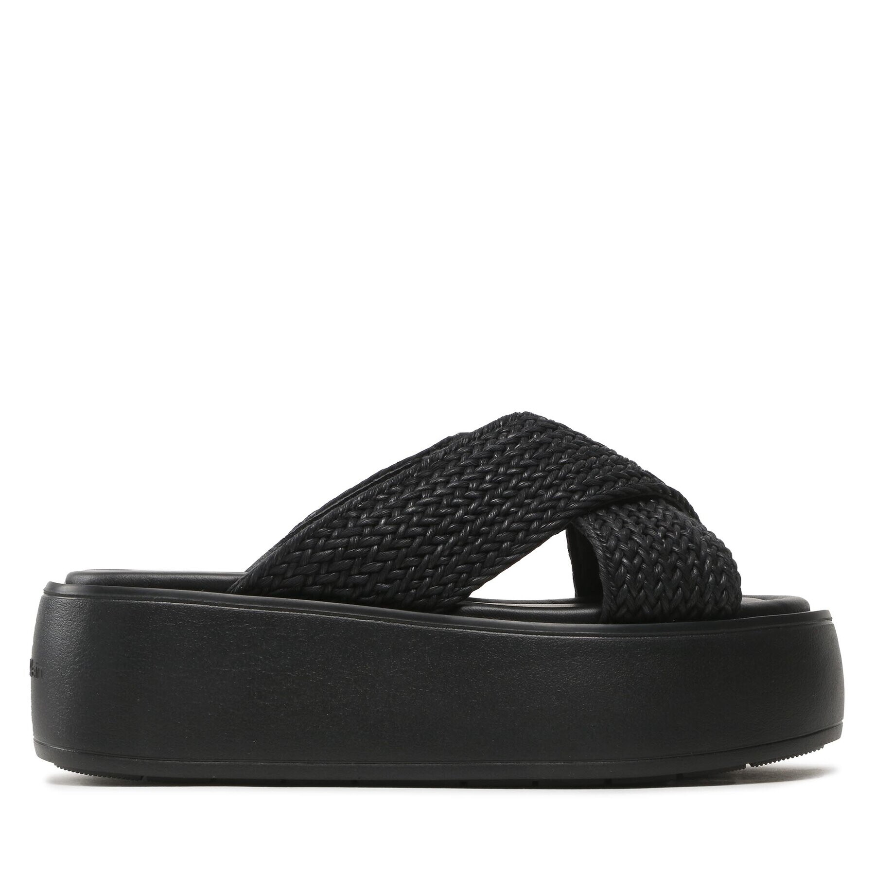 Calvin Klein Natikači Bubble Slide - Woven HW0HW01468 Črna - Pepit.si