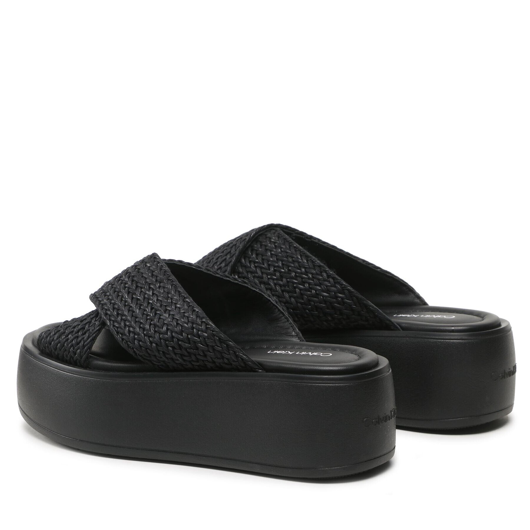 Calvin Klein Natikači Bubble Slide - Woven HW0HW01468 Črna - Pepit.si