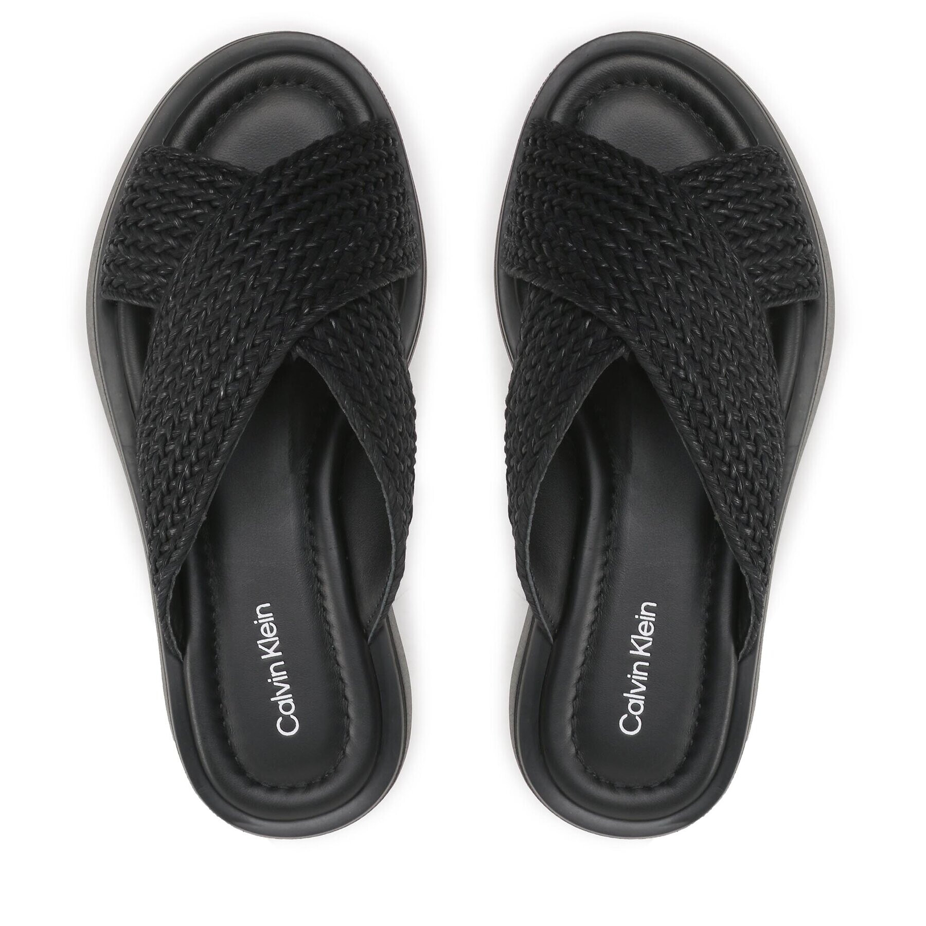 Calvin Klein Natikači Bubble Slide - Woven HW0HW01468 Črna - Pepit.si