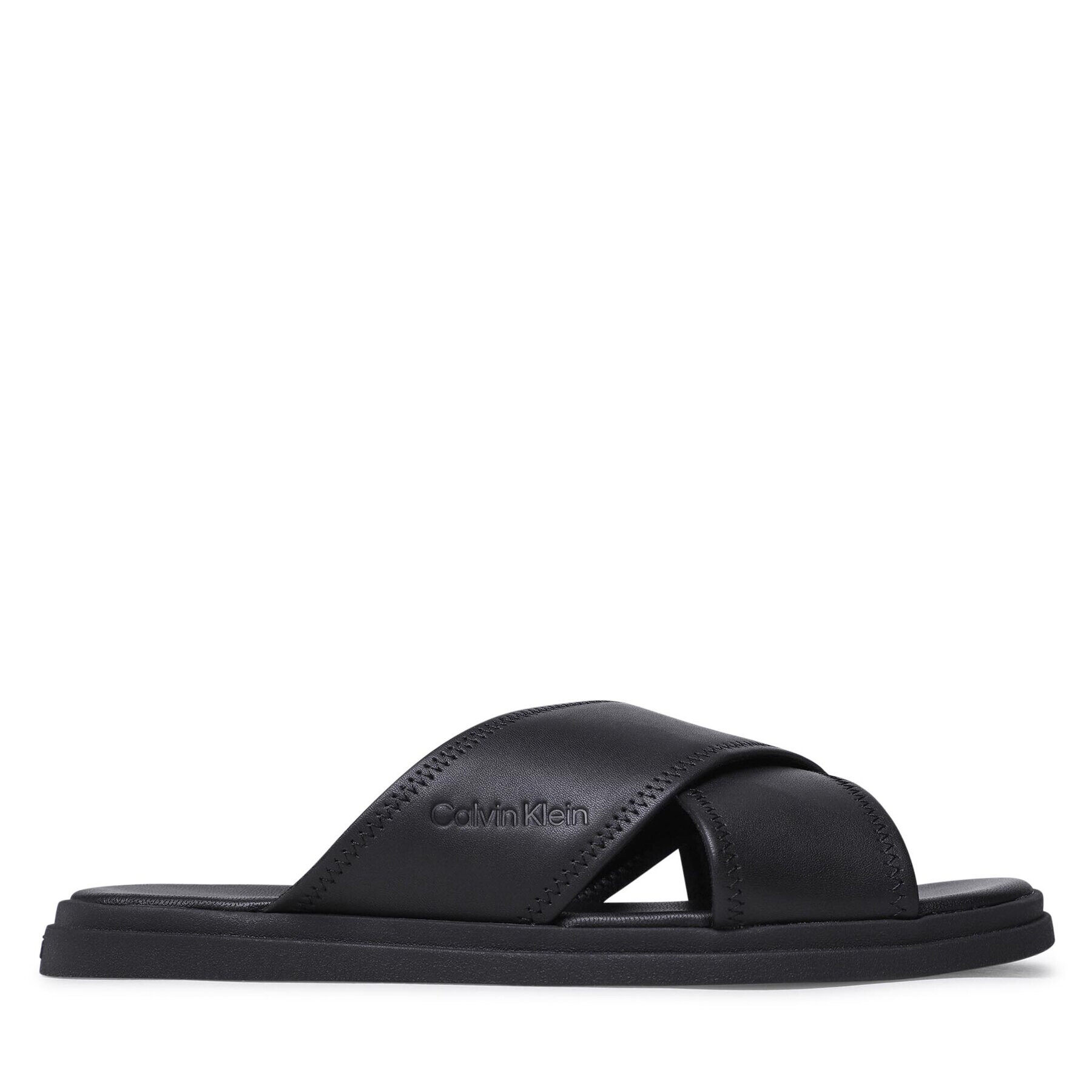 Calvin Klein Natikači Criss Cross Sandal Lth HM0HM00950 Črna - Pepit.si