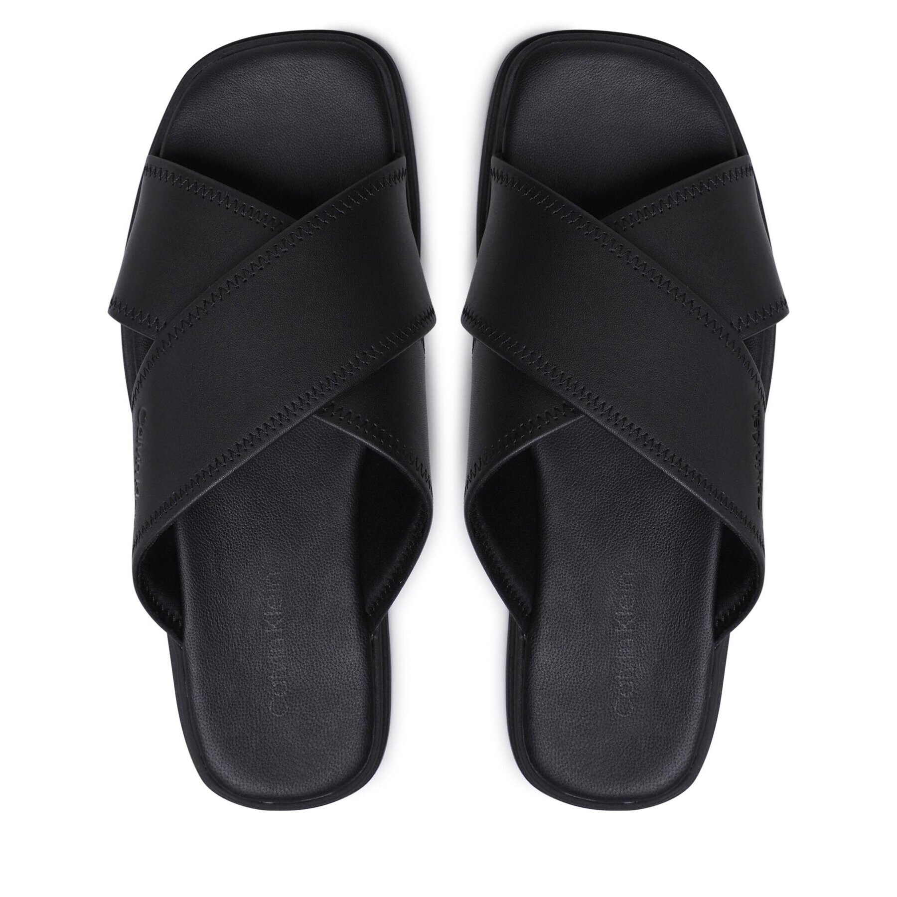 Calvin Klein Natikači Criss Cross Sandal Lth HM0HM00950 Črna - Pepit.si