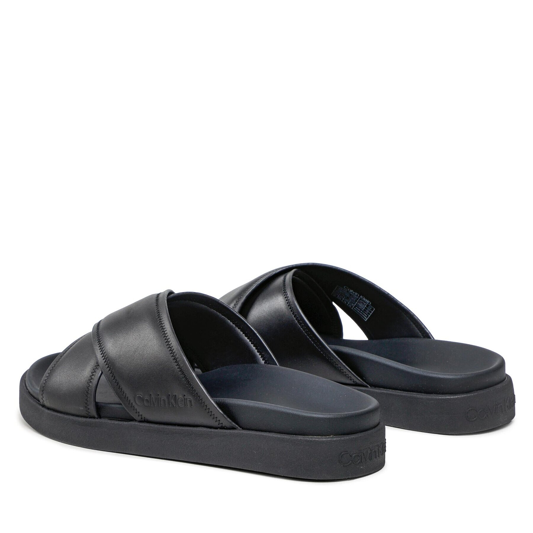 Calvin Klein Natikači Criss Cross Sandal Lth HM0HM01069 Črna - Pepit.si