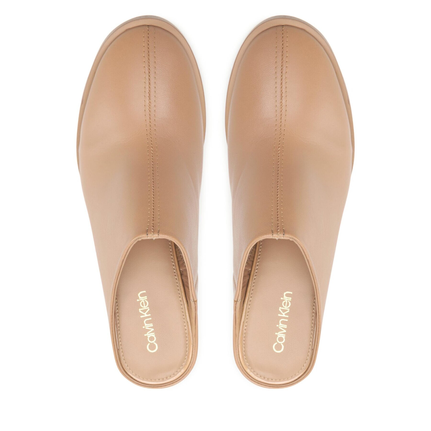 Calvin Klein Natikači Curved Stil Mule 80 HW0HW01542 Rjava - Pepit.si