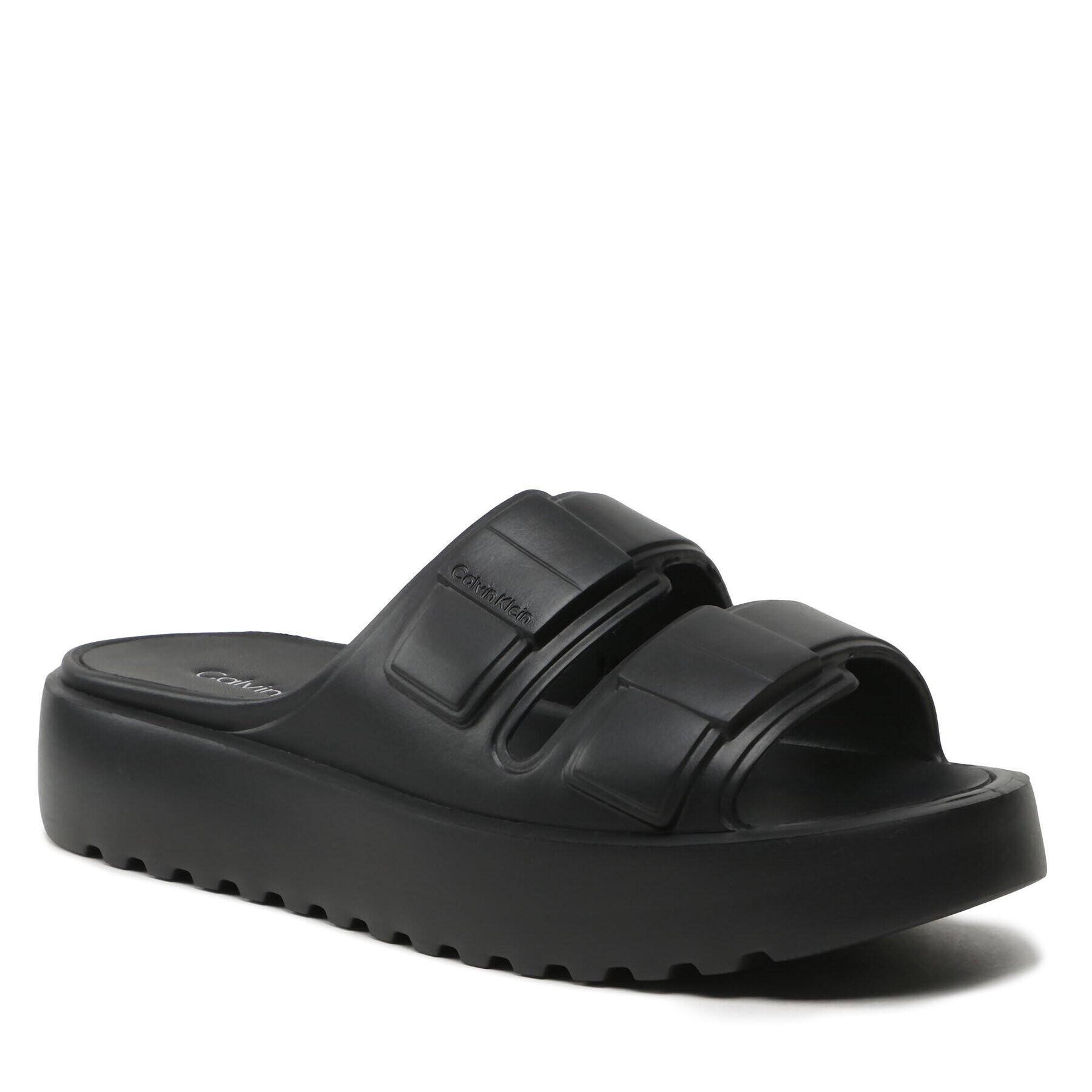 Calvin Klein Natikači Double Strap Slipper HM0HM00967 Črna - Pepit.si