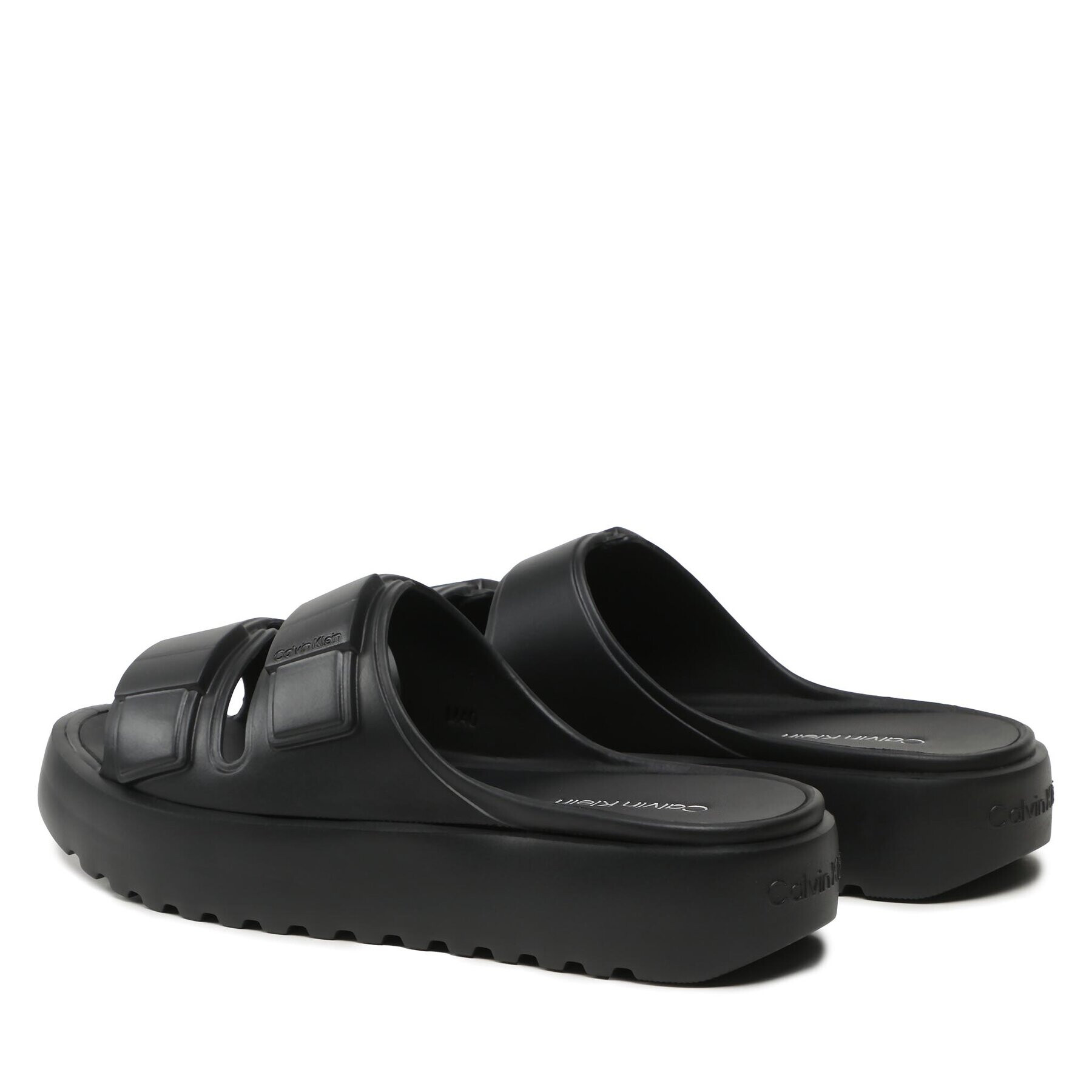 Calvin Klein Natikači Double Strap Slipper HM0HM00967 Črna - Pepit.si