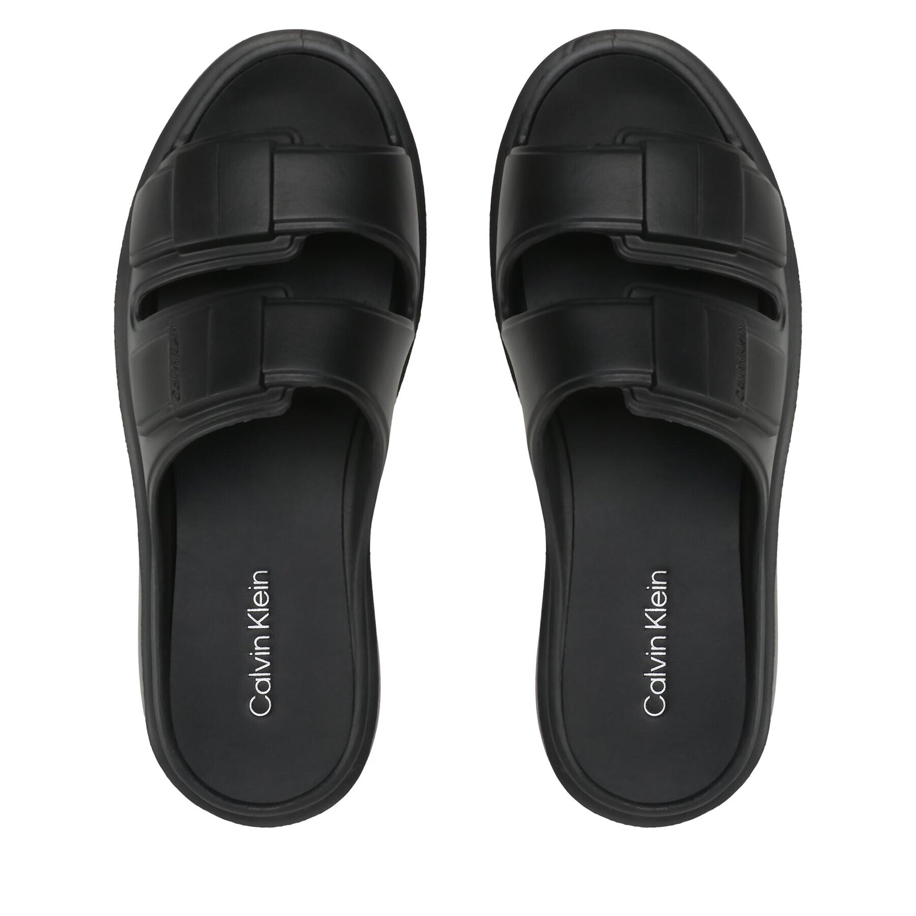 Calvin Klein Natikači Double Strap Slipper HM0HM00967 Črna - Pepit.si