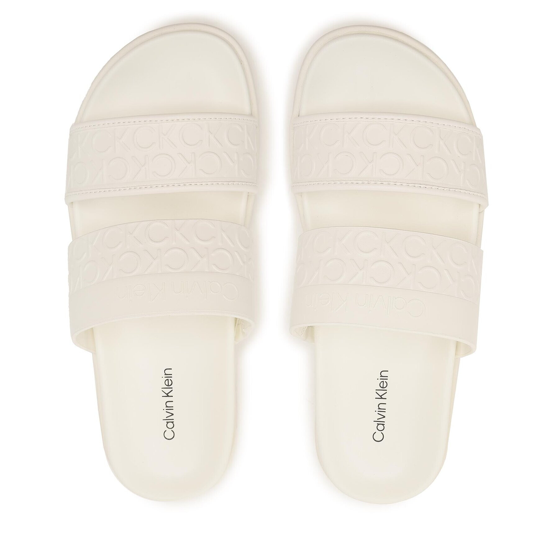 Calvin Klein Natikači Ergo Slide - Hf Mono HW0HW01535 Bela - Pepit.si