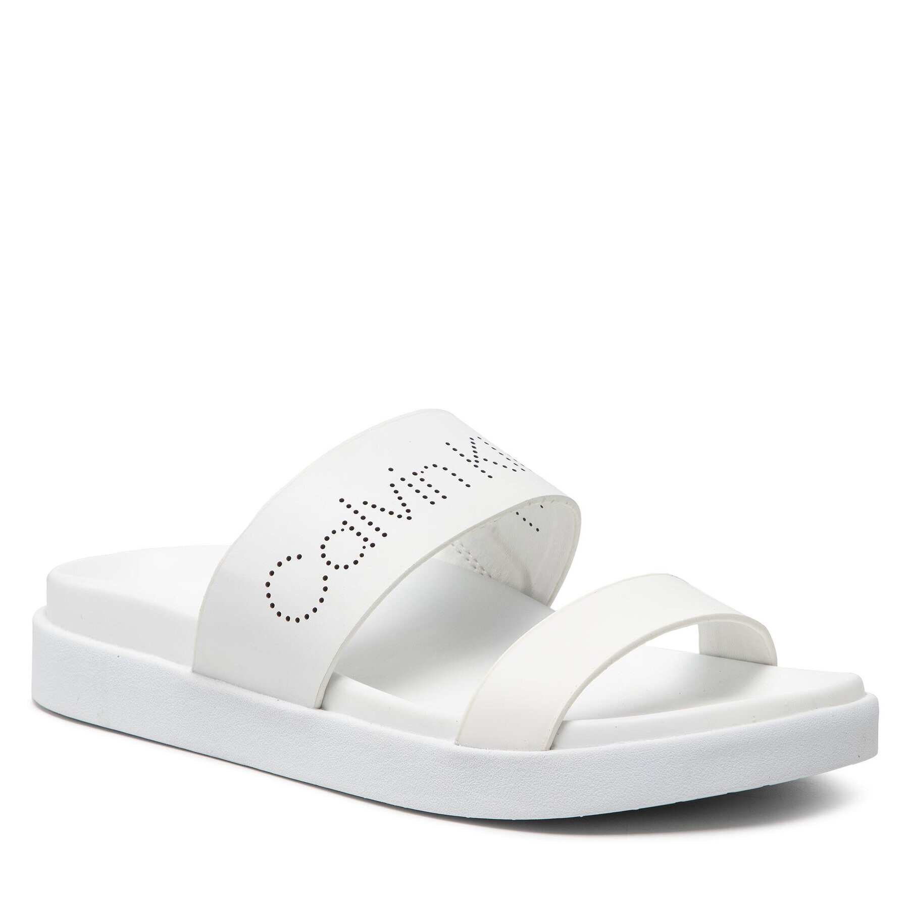 Calvin Klein Natikači Ergonomic Slide Perf/Patent HW0HW00685 Bela - Pepit.si