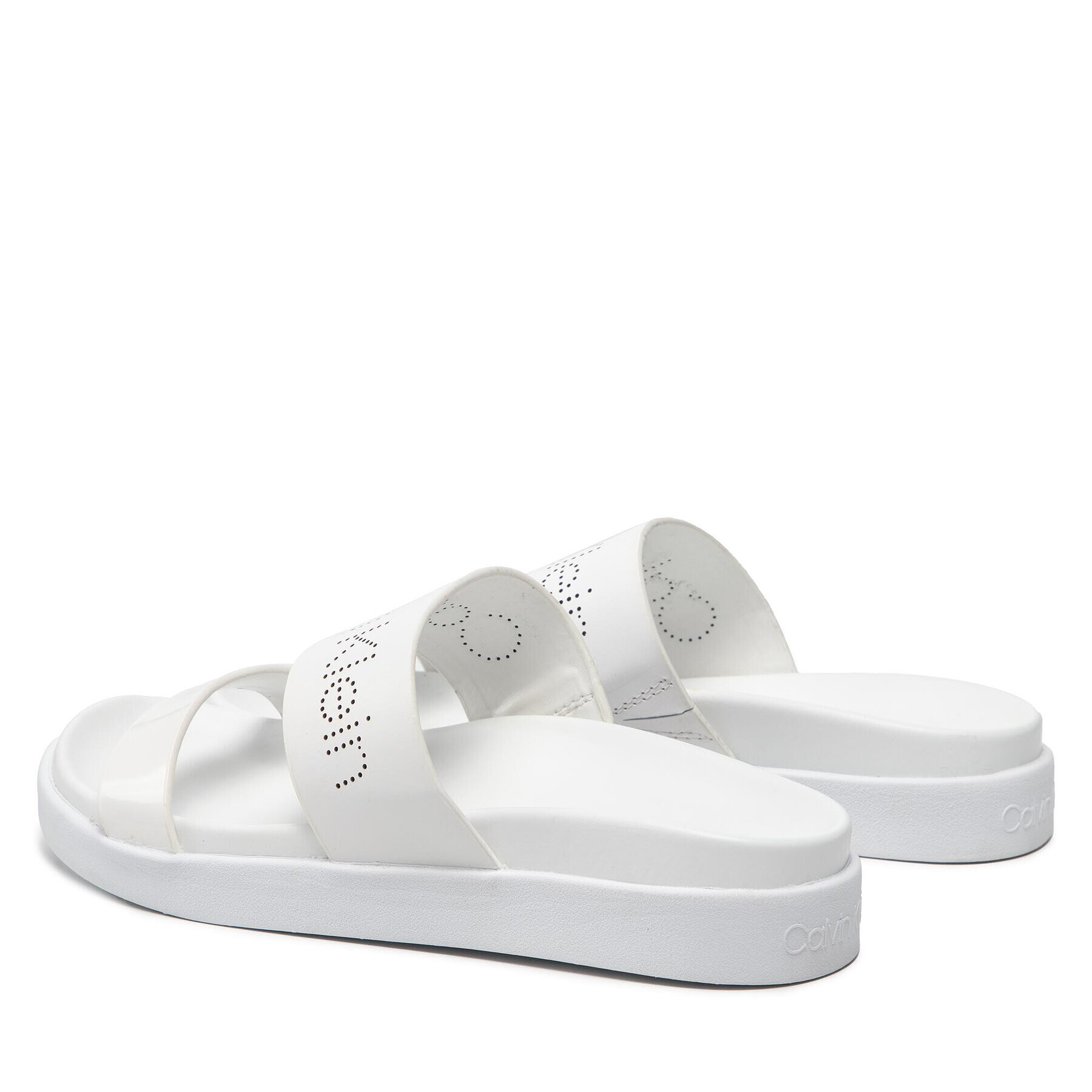 Calvin Klein Natikači Ergonomic Slide Perf/Patent HW0HW00685 Bela - Pepit.si