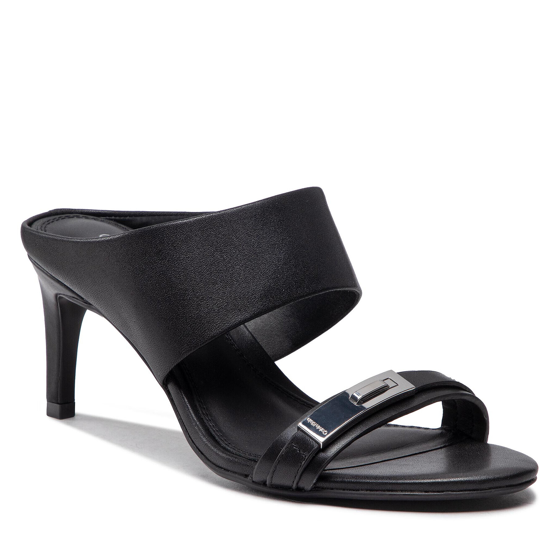 Calvin Klein Natikači Essentia Mule Sndl W/Hdw 70-Lth HW0HW01188 Črna - Pepit.si