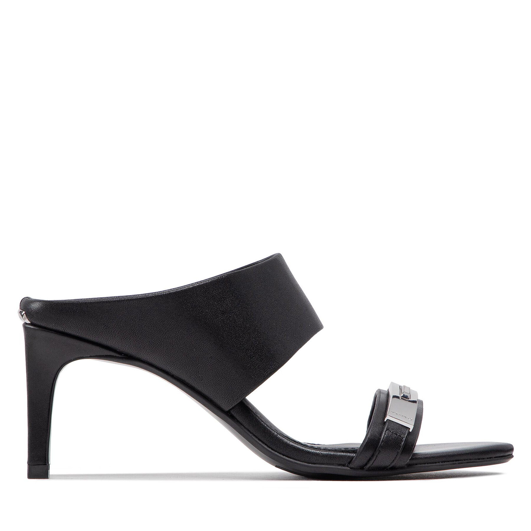 Calvin Klein Natikači Essentia Mule Sndl W/Hdw 70-Lth HW0HW01188 Črna - Pepit.si