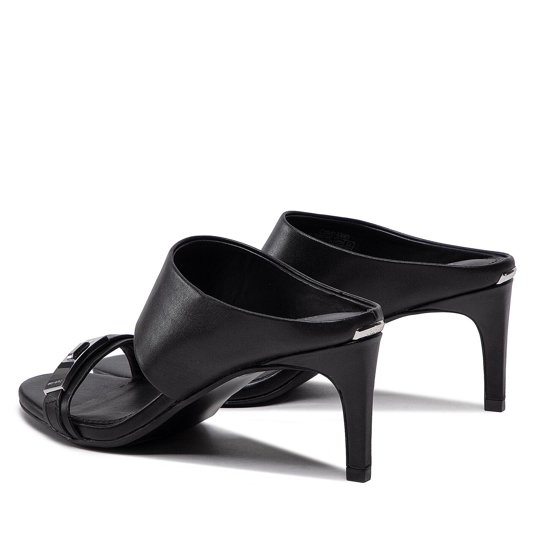 Calvin Klein Natikači Essentia Mule Sndl W/Hdw 70-Lth HW0HW01188 Črna - Pepit.si