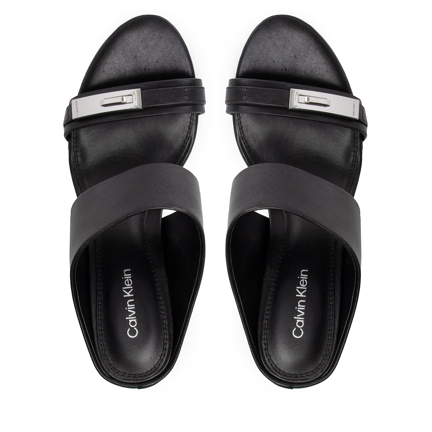 Calvin Klein Natikači Essentia Mule Sndl W/Hdw 70-Lth HW0HW01188 Črna - Pepit.si