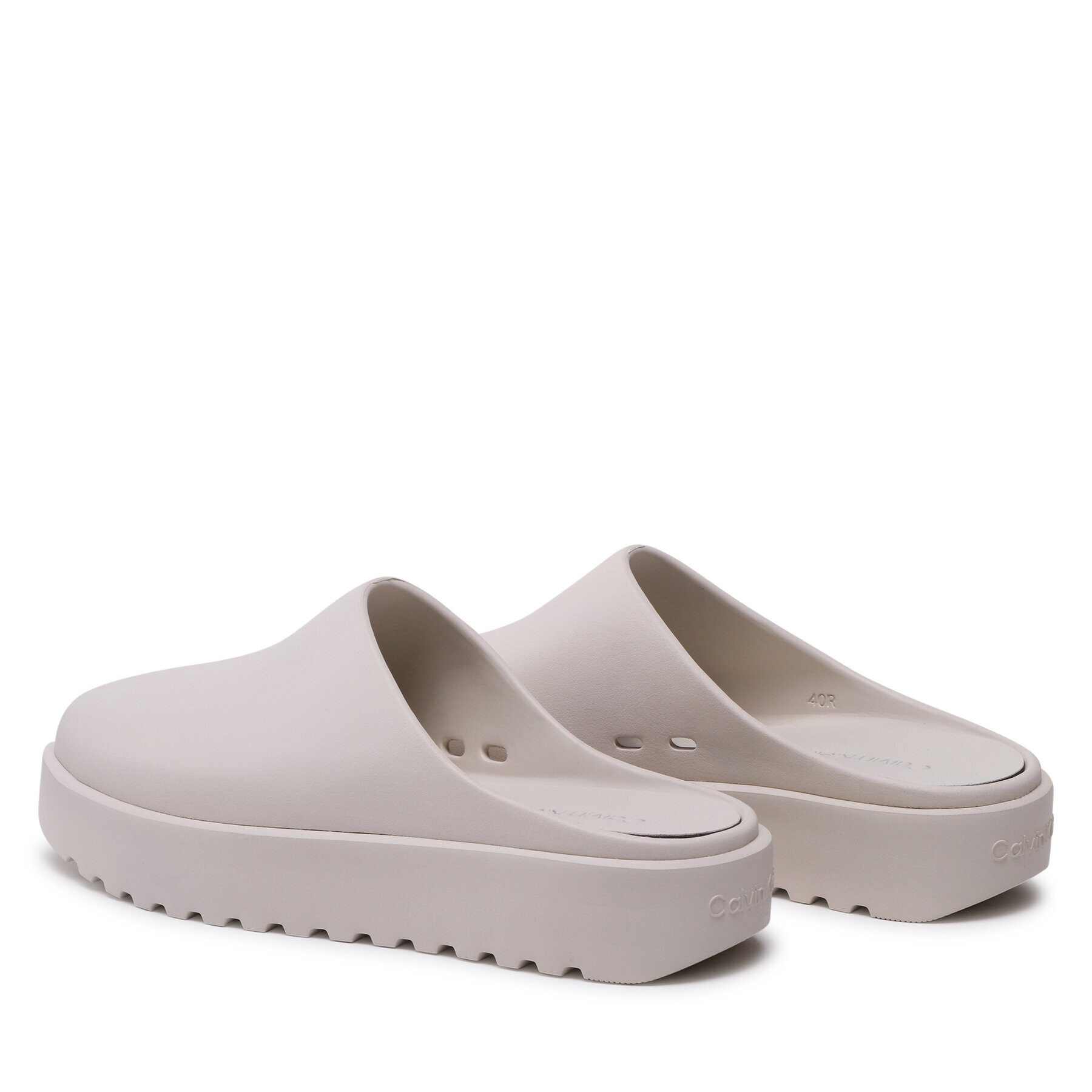 Calvin Klein Natikači Mule Slipper HM0HM00872 Écru - Pepit.si