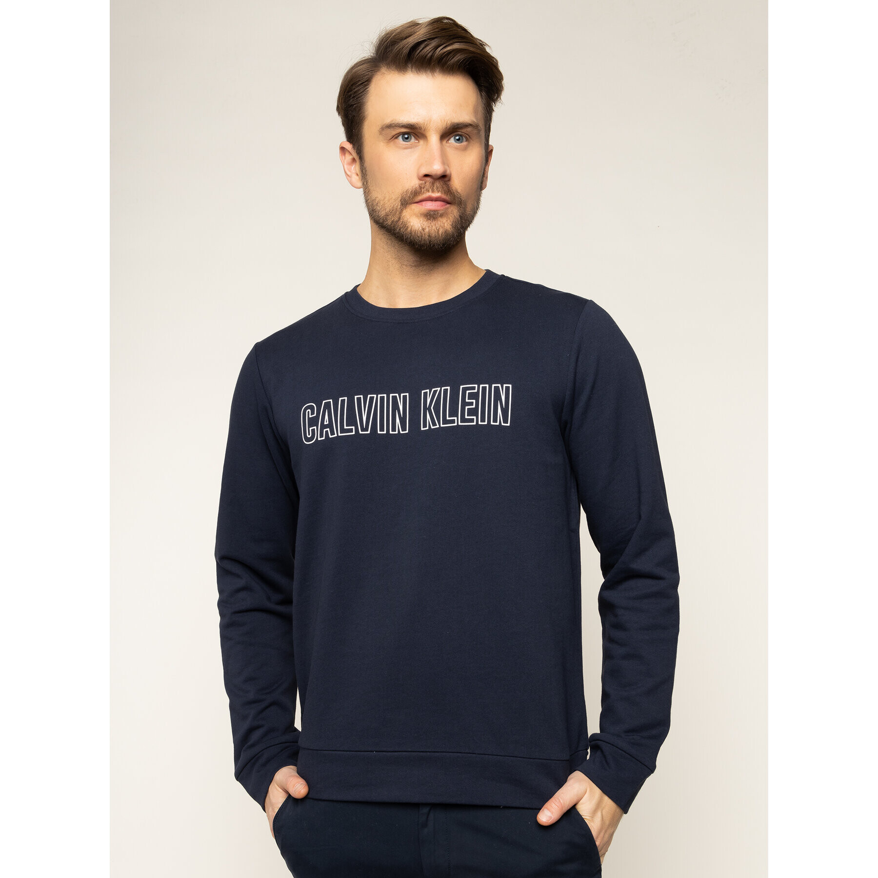 Calvin Klein Performance Jopa Pullover 00GMS0W367 Mornarsko modra Regular Fit - Pepit.si