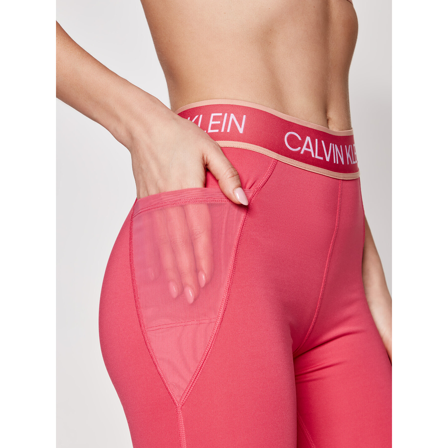 Calvin Klein Performance Pajkice Full Lenght Tight 00GWS1L650 Roza Slim Fit - Pepit.si