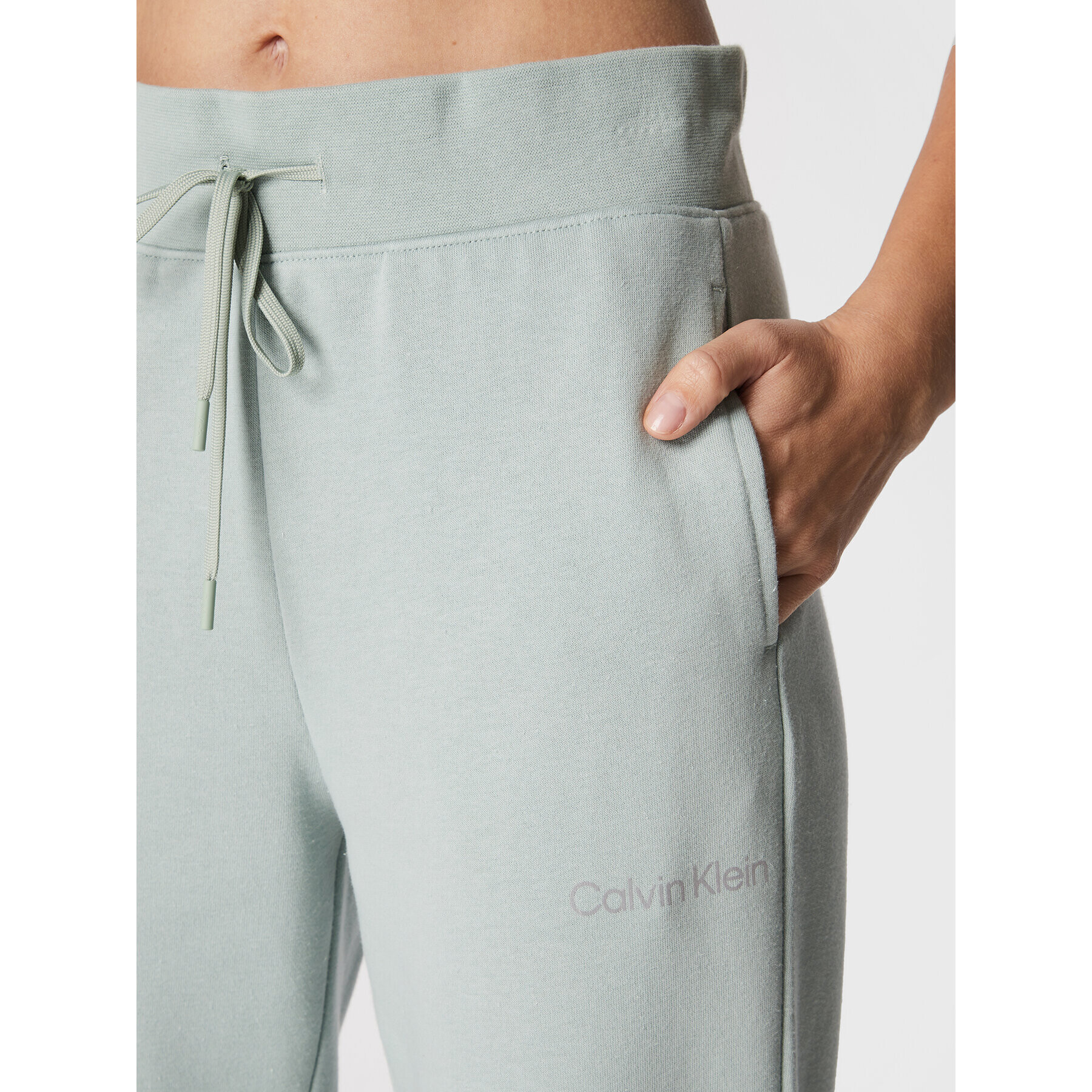 Calvin Klein Performance Spodnji del trenirke 00GWS2P608 Zelena Regular Fit - Pepit.si