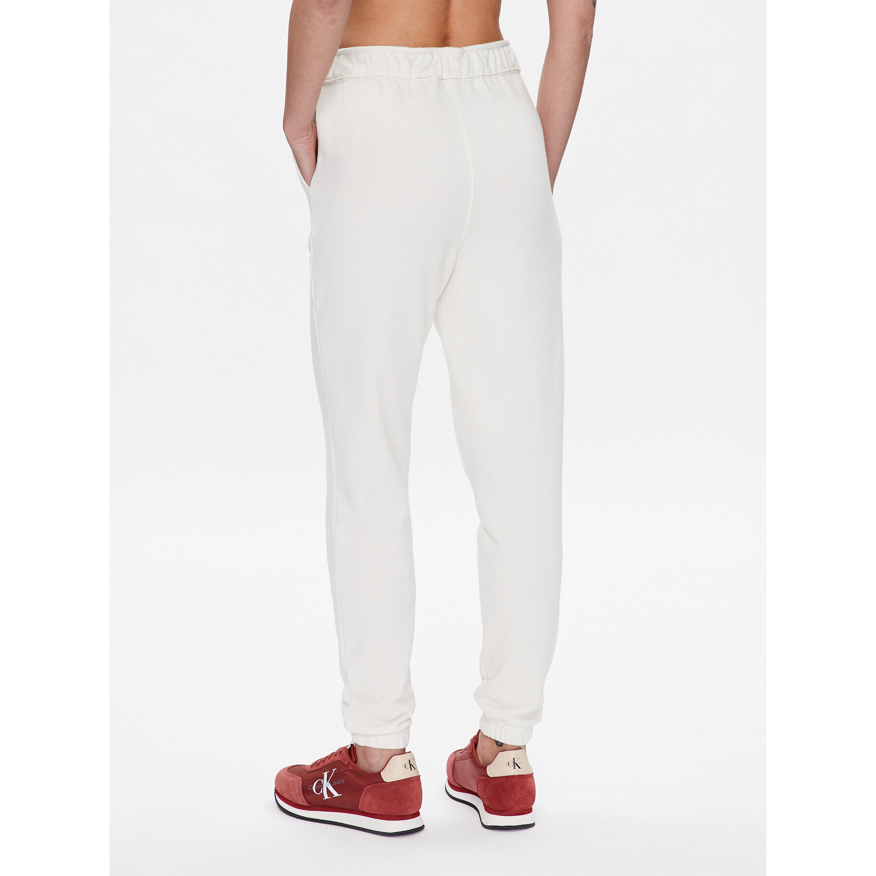 Calvin Klein Performance Spodnji del trenirke 00GWS3P605 Bela Regular Fit - Pepit.si