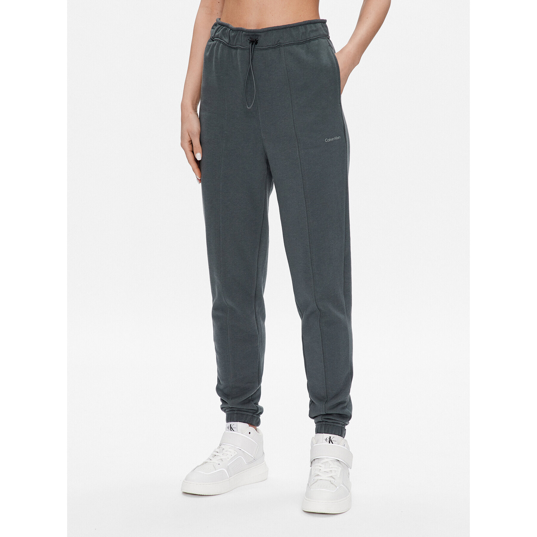 Calvin Klein Performance Spodnji del trenirke 00GWS3P605 Zelena Regular Fit - Pepit.si