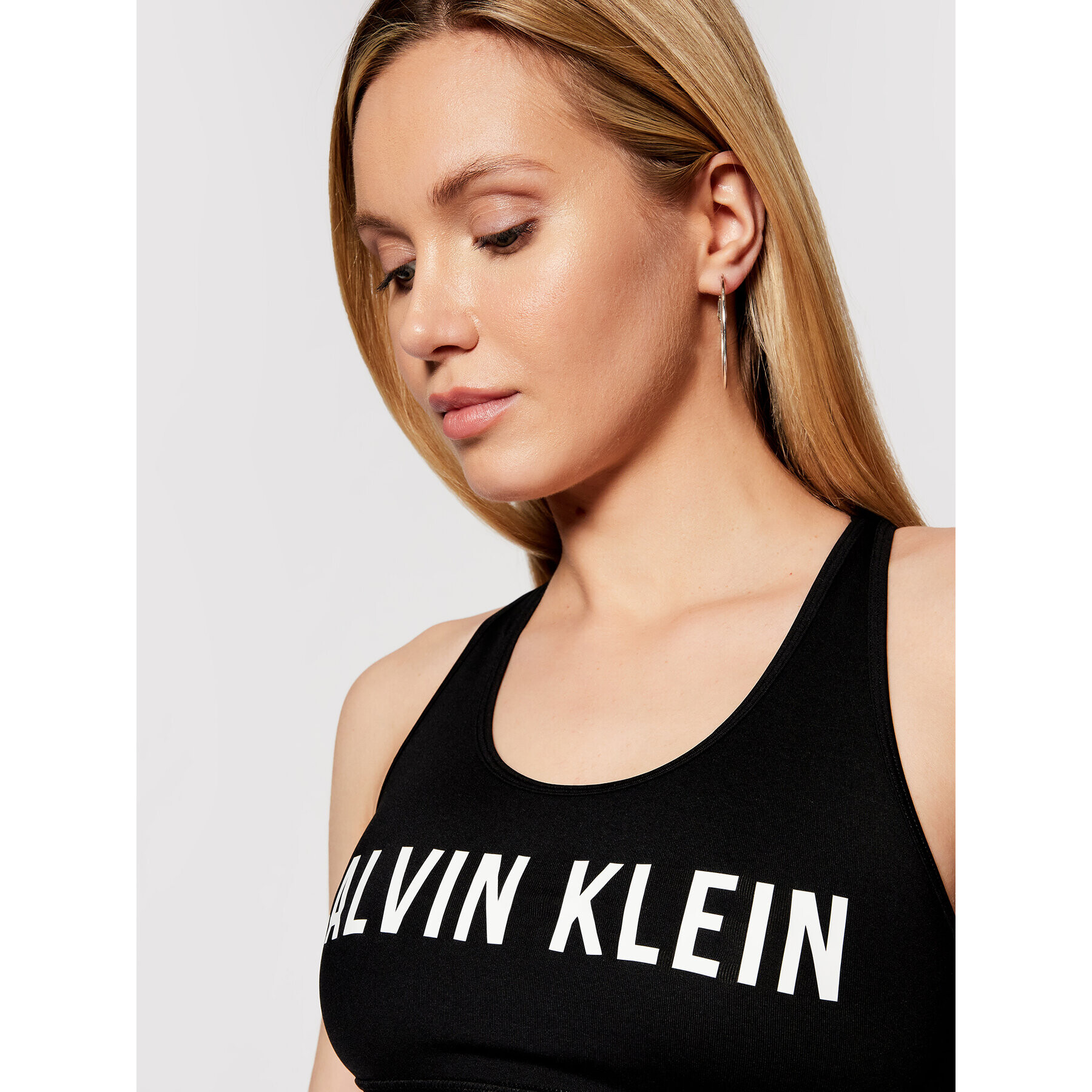 Calvin Klein Performance Špotni nedrček Medium Support 00GWF0K157 Črna - Pepit.si