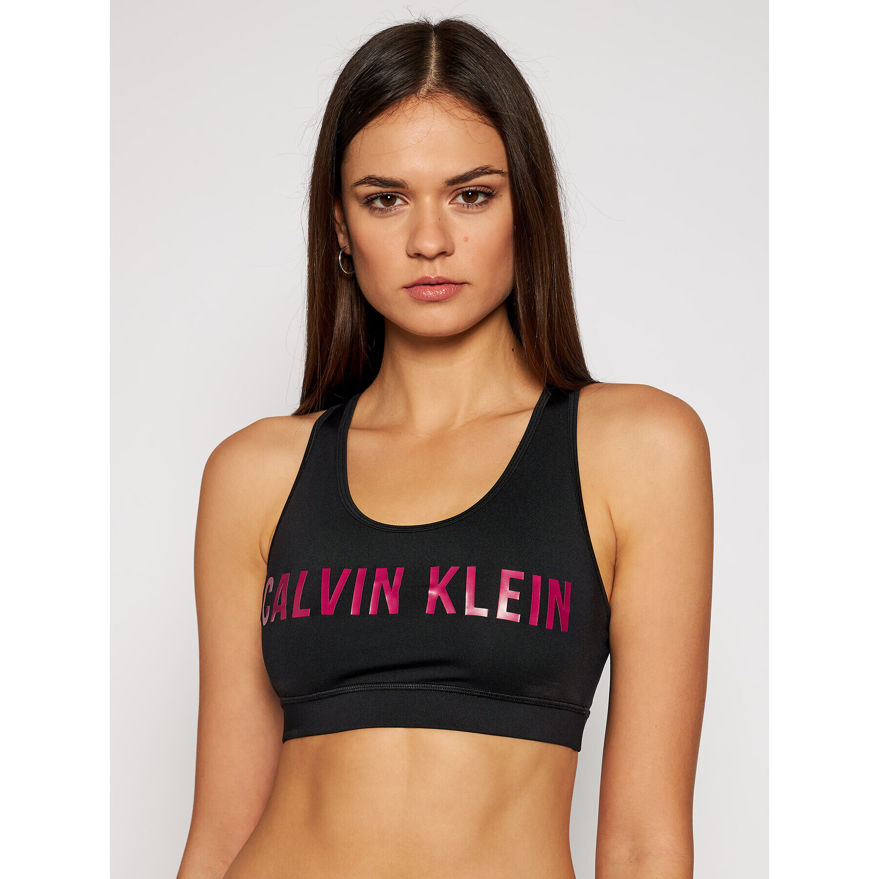 Calvin Klein Performance Špotni nedrček Medium Support 00GWF0K157 Črna - Pepit.si