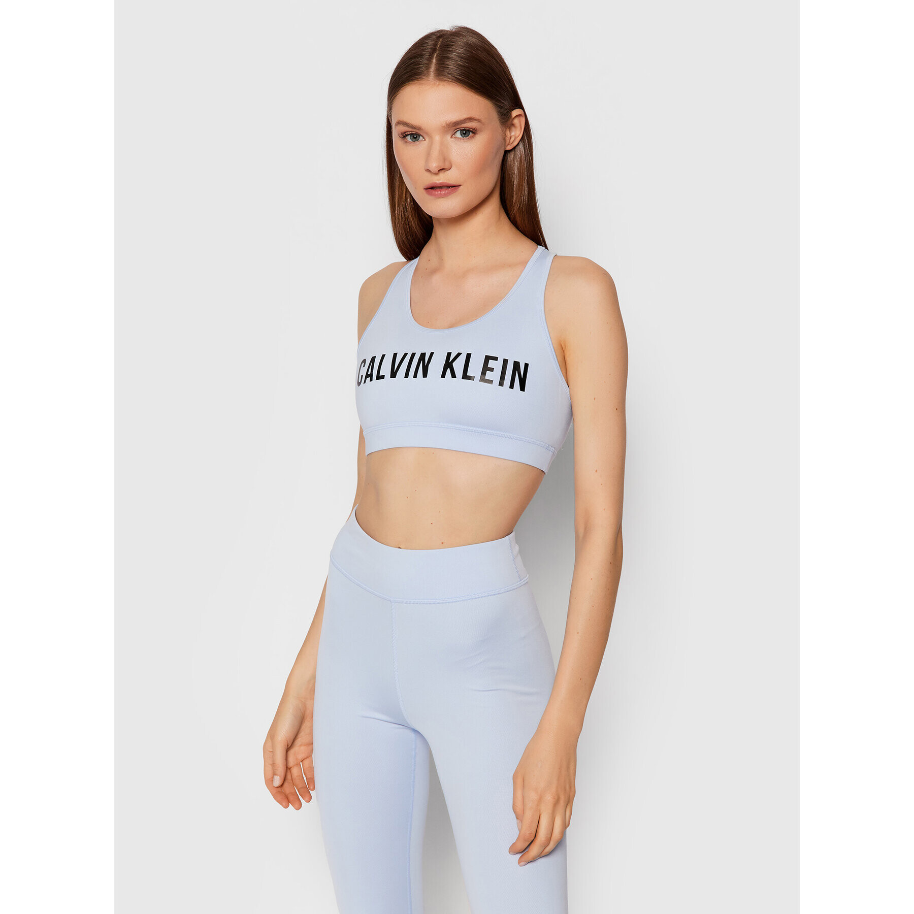 Calvin Klein Performance Špotni nedrček Medium Support 00GWF0K157 Modra - Pepit.si