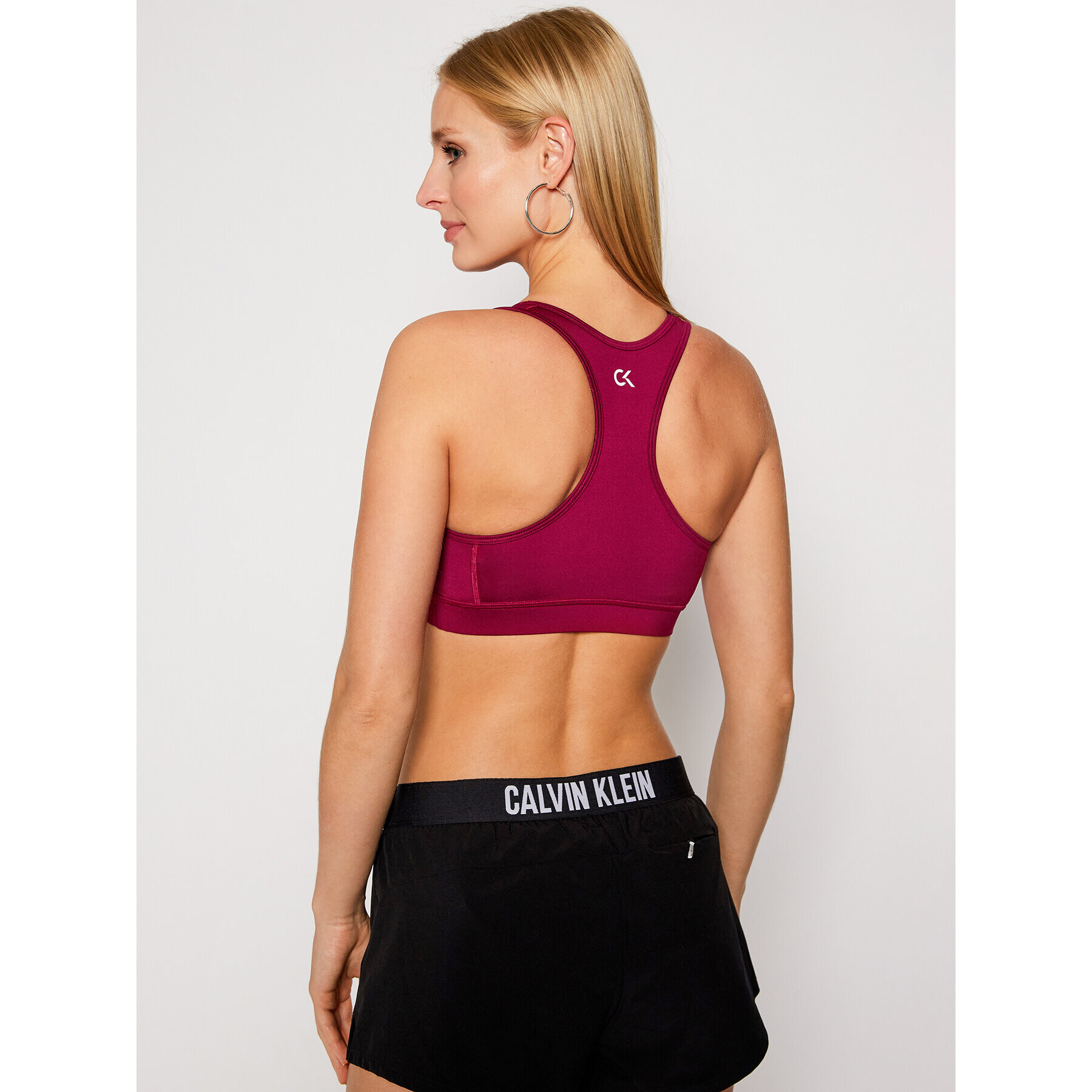 Calvin Klein Performance Špotni nedrček Medium Support 00GWF0K157 Roza - Pepit.si