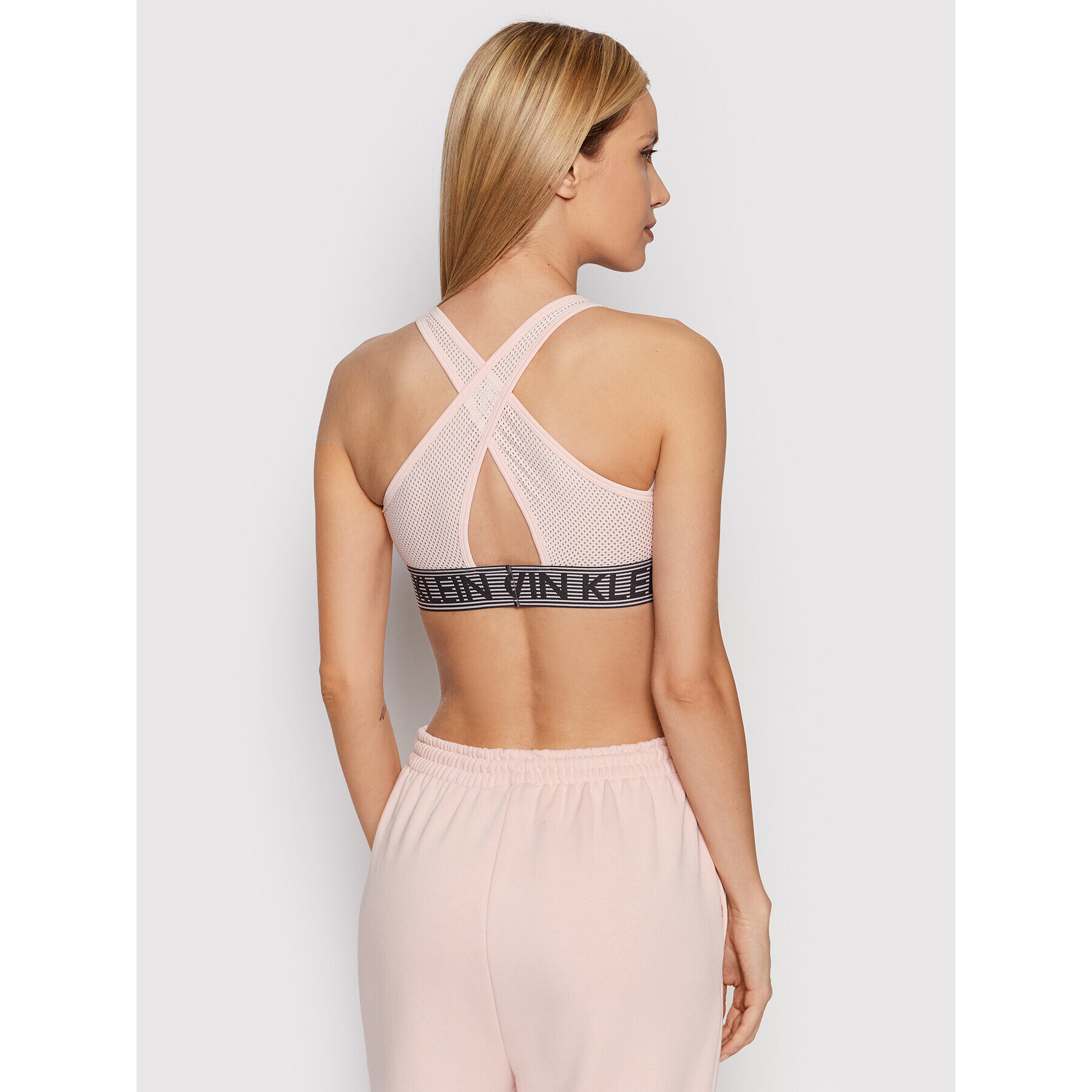 Calvin Klein Performance Špotni nedrček Medium Support Sports 00GWF1K108 Roza - Pepit.si