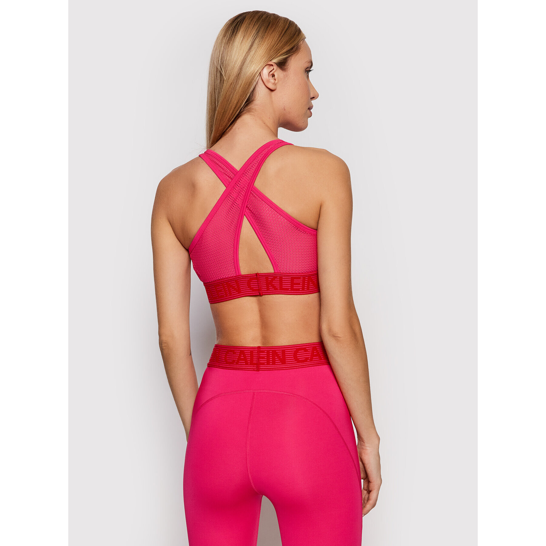 Calvin Klein Performance Špotni nedrček Medium Support Sports 00GWF1K108 Roza - Pepit.si