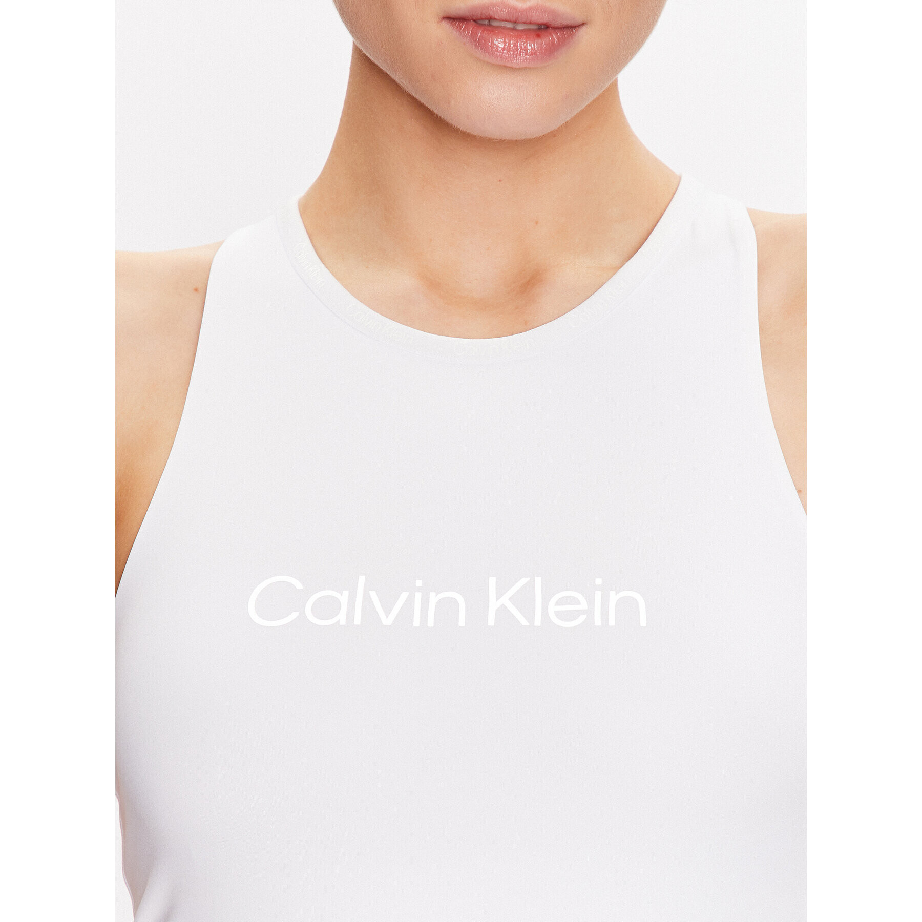 Calvin Klein Performance Top 00GWS3K135 Bela Slim Fit - Pepit.si