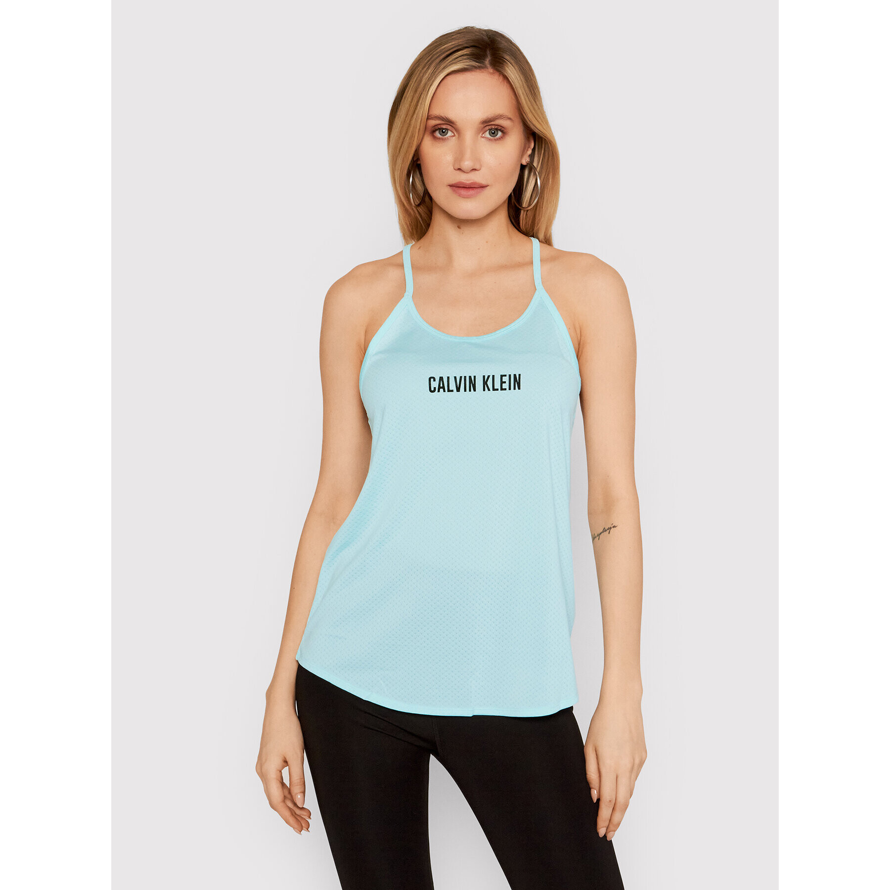 Calvin Klein Performance Top Mesk Tank 00GWS1K198 Modra Regular Fit - Pepit.si