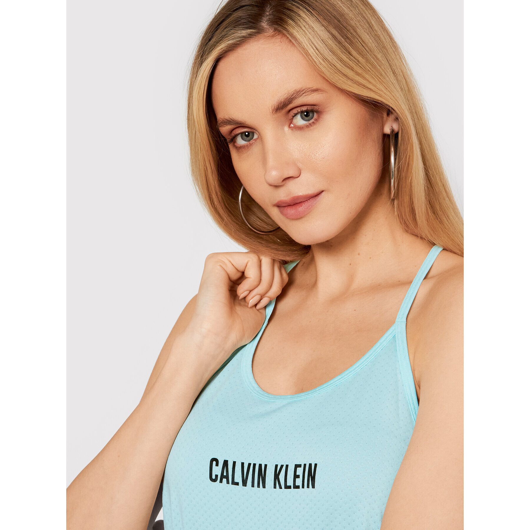 Calvin Klein Performance Top Mesk Tank 00GWS1K198 Modra Regular Fit - Pepit.si