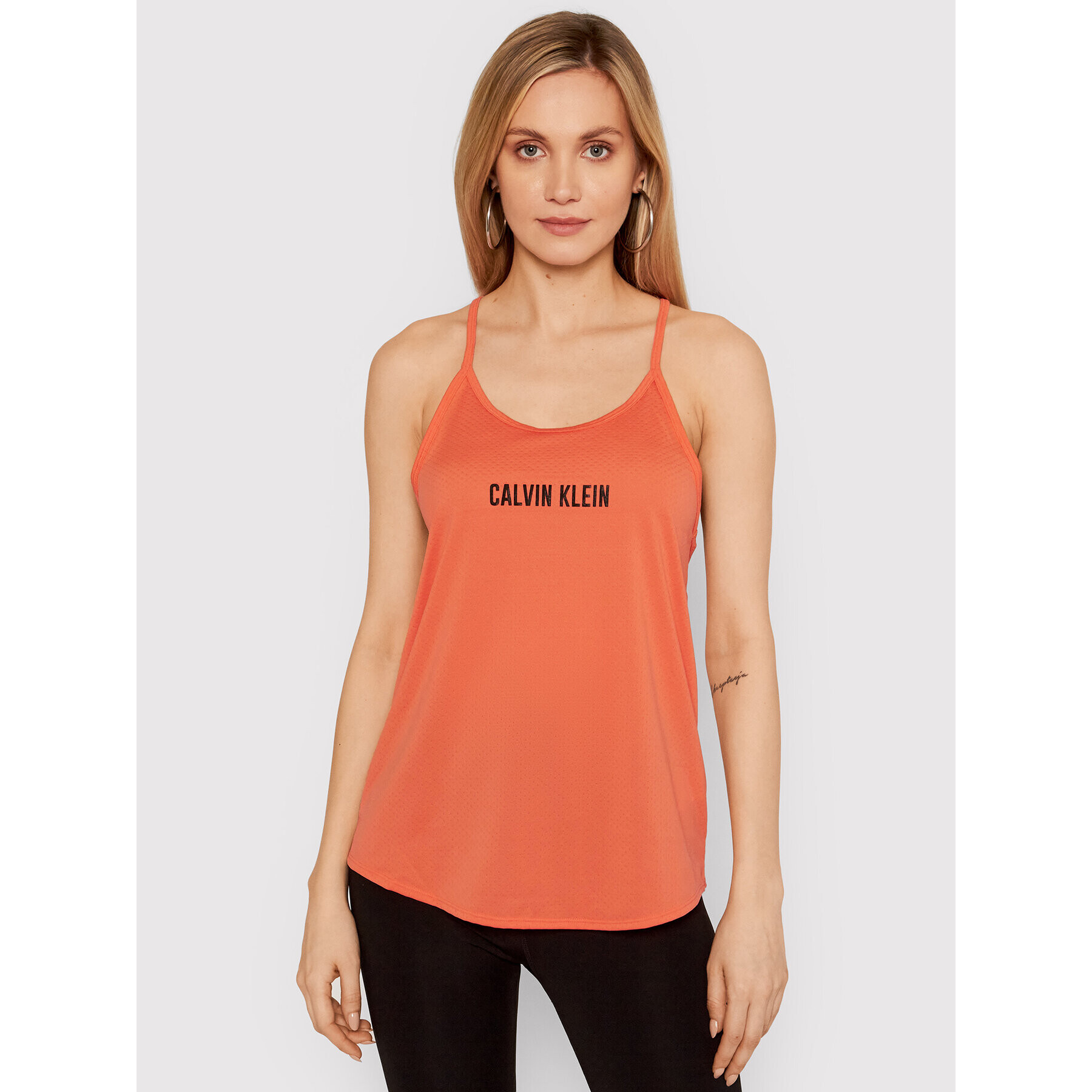 Calvin Klein Performance Top Wo 00GWS1K198 Oranžna Regular Fit - Pepit.si