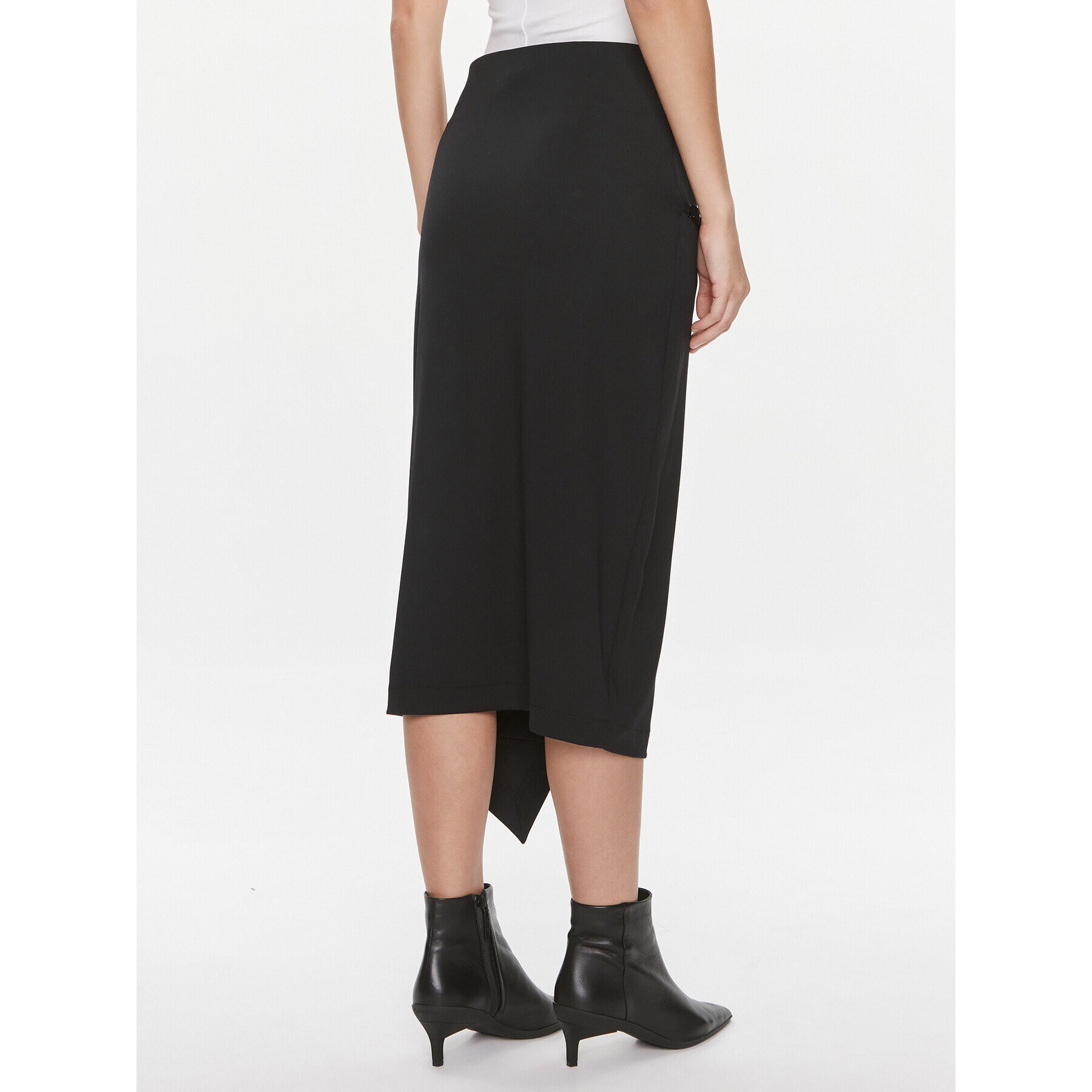 Calvin Klein Ravno krilo Stretch Jersey Midi Skirt K20K206808 Črna Slim Fit - Pepit.si