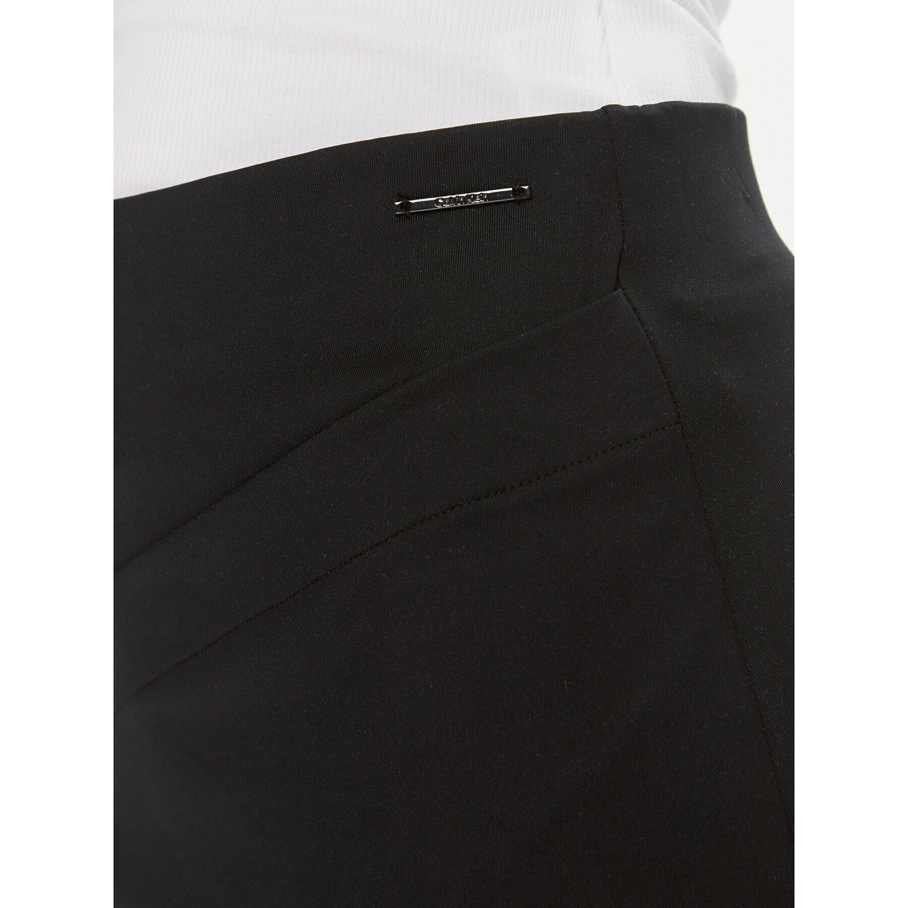 Calvin Klein Ravno krilo Stretch Jersey Midi Skirt K20K206808 Črna Slim Fit - Pepit.si