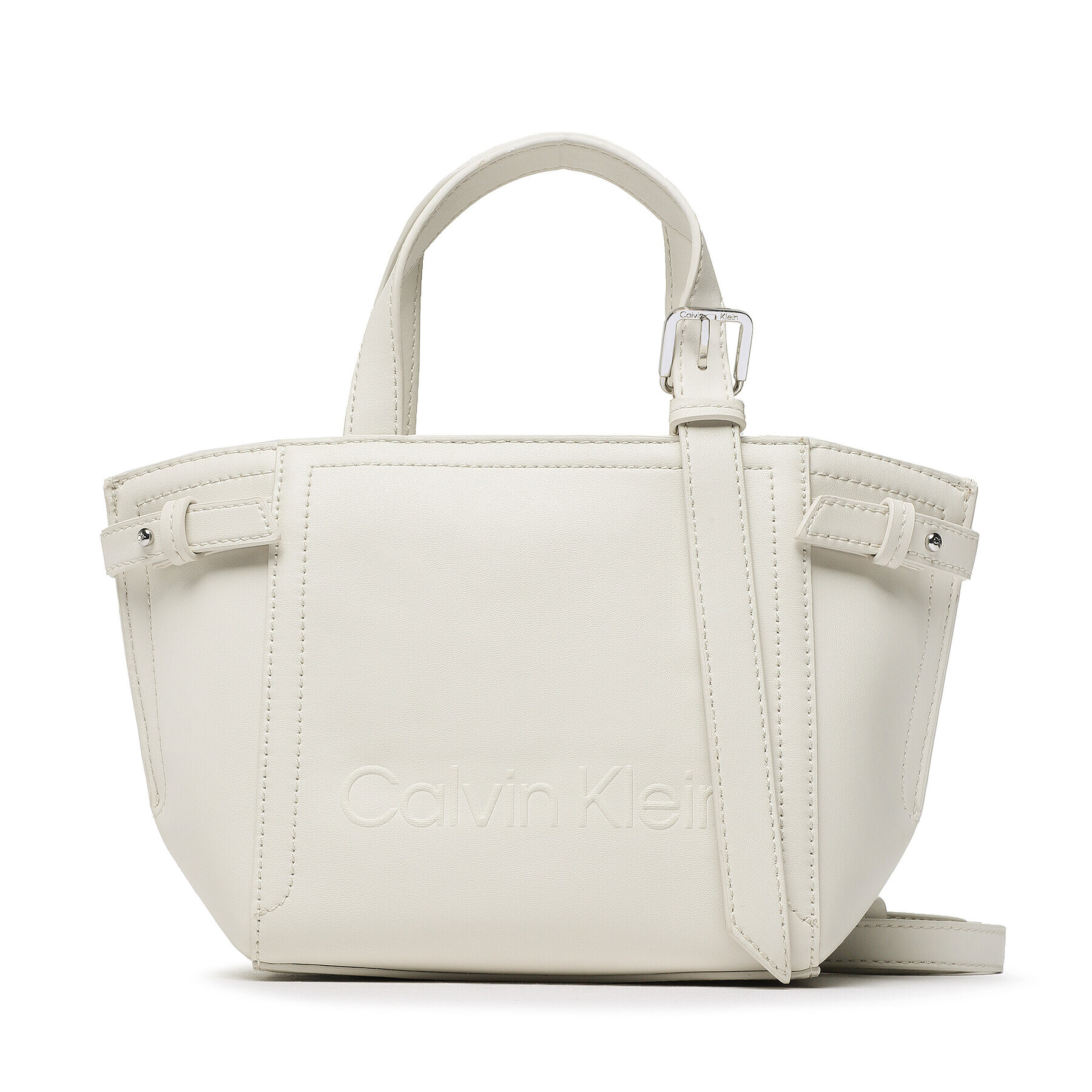 Calvin Klein Ročna torba Minimal Hardware Mini Tote K60K609847 Bež - Pepit.si