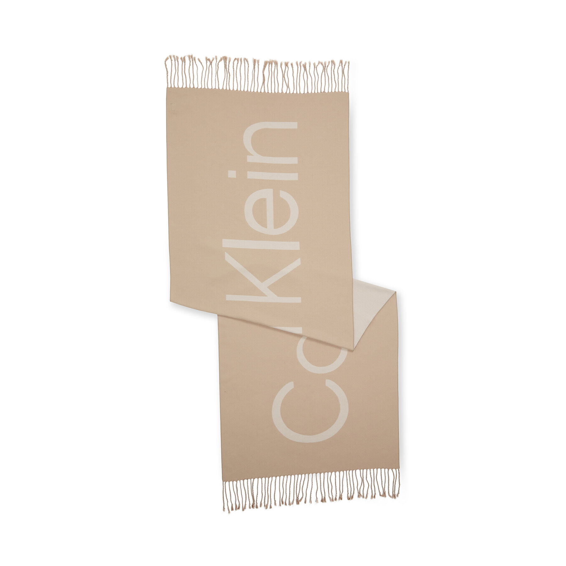 Calvin Klein Ruta Fringes Scarf 65X195 K60K607322 Bež - Pepit.si