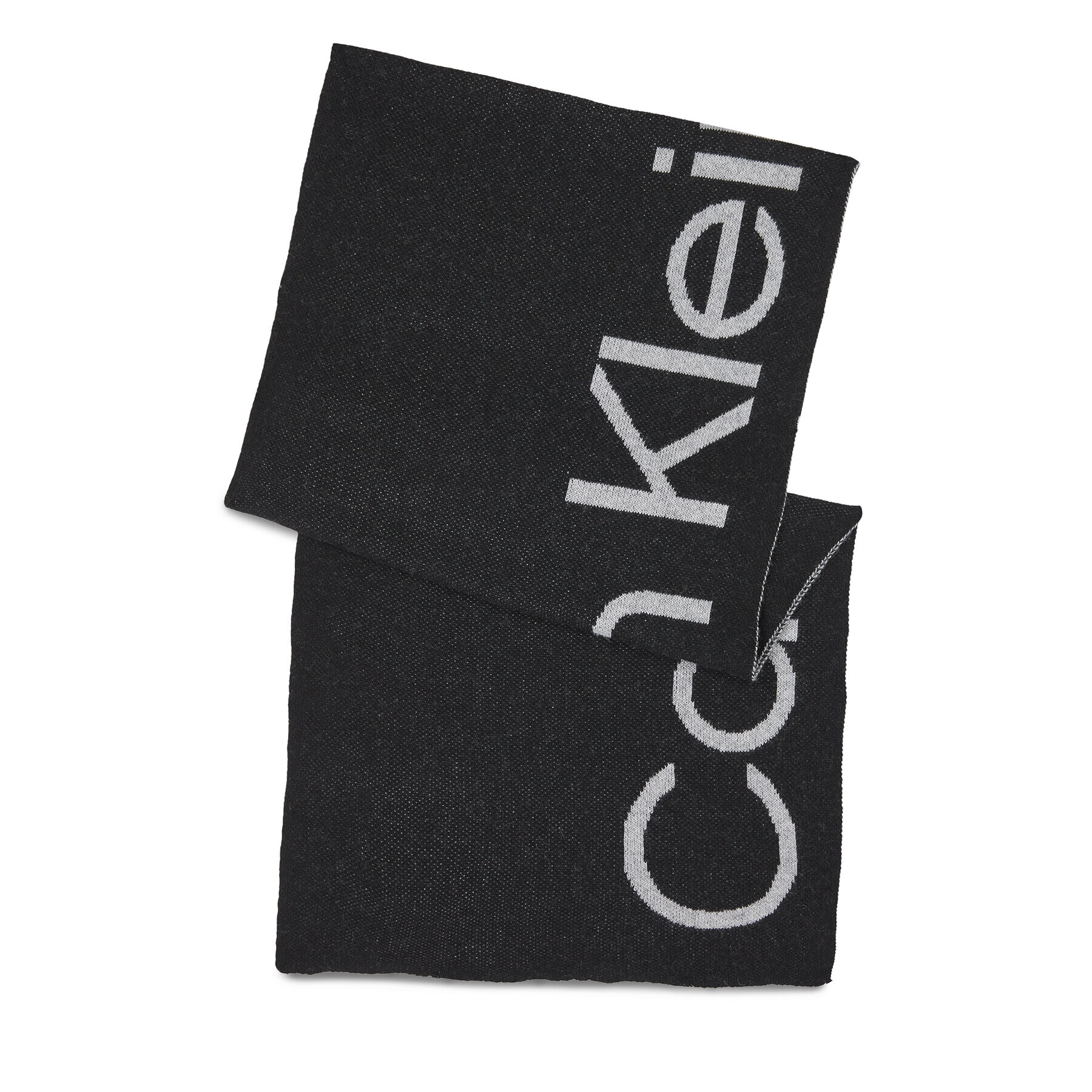 Calvin Klein Šal Logo Reverso Tonal Scarf 40X180 K60K611117 Črna - Pepit.si