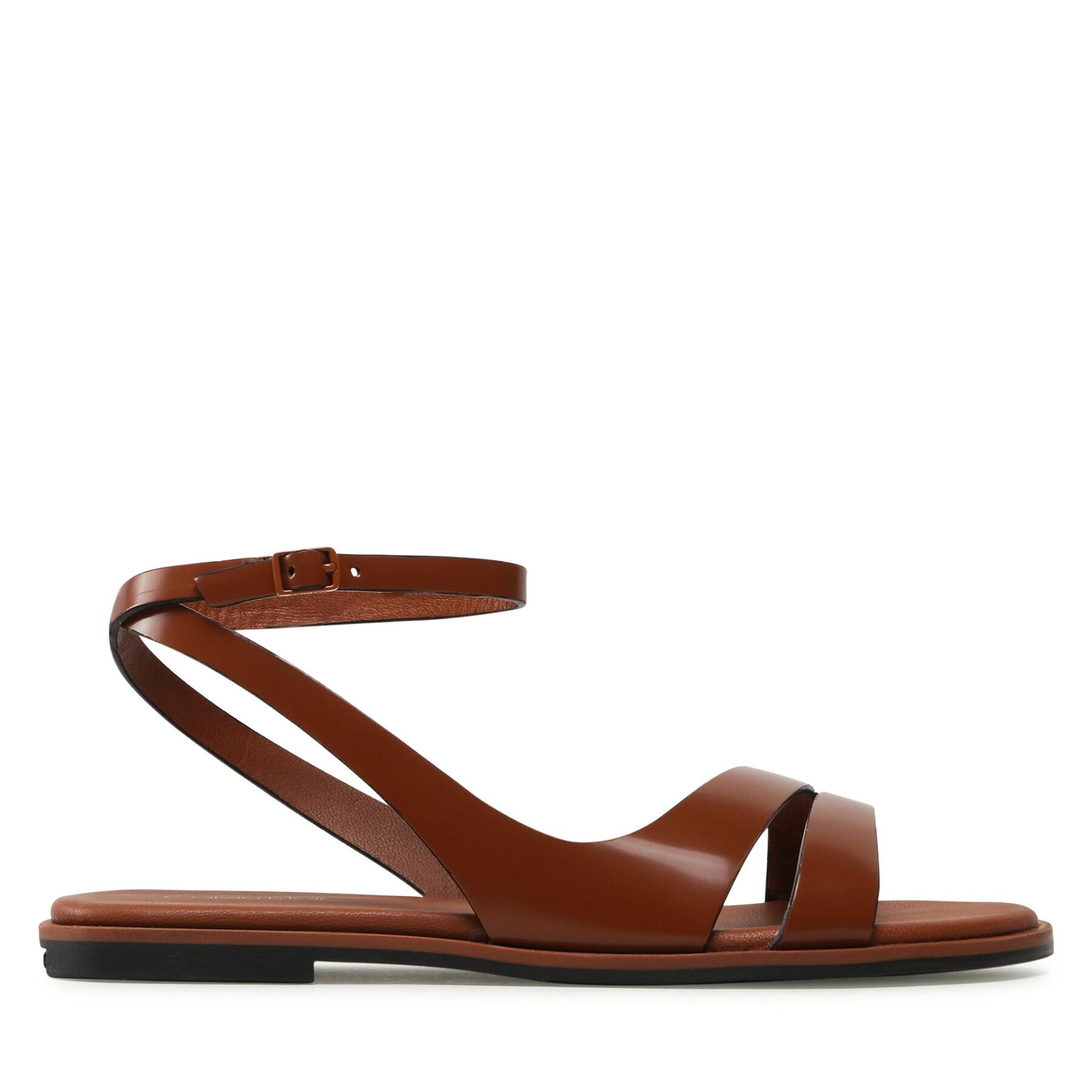 Calvin Klein Sandali Almond Sandal HW0HW01463 Rjava - Pepit.si