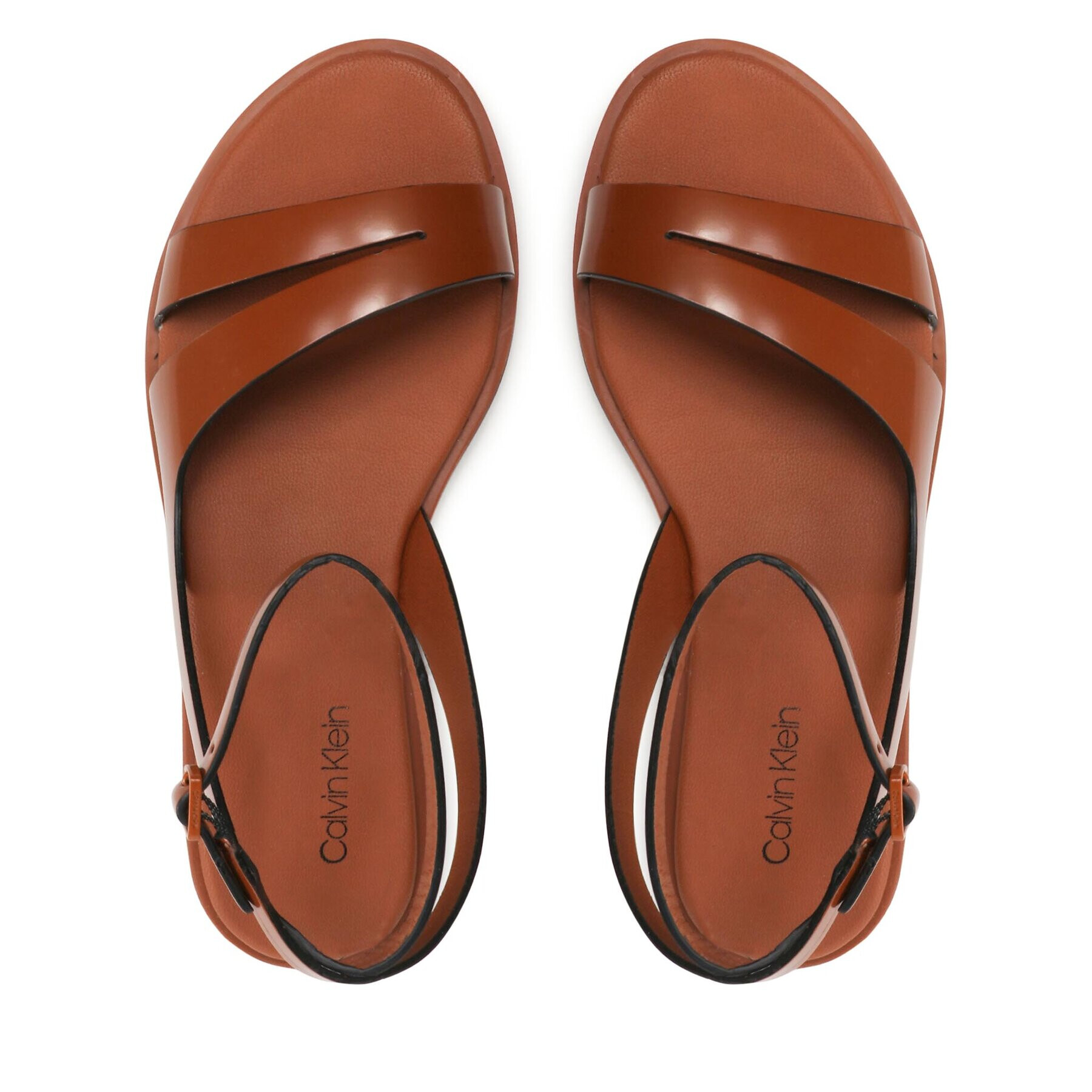 Calvin Klein Sandali Almond Sandal HW0HW01463 Rjava - Pepit.si