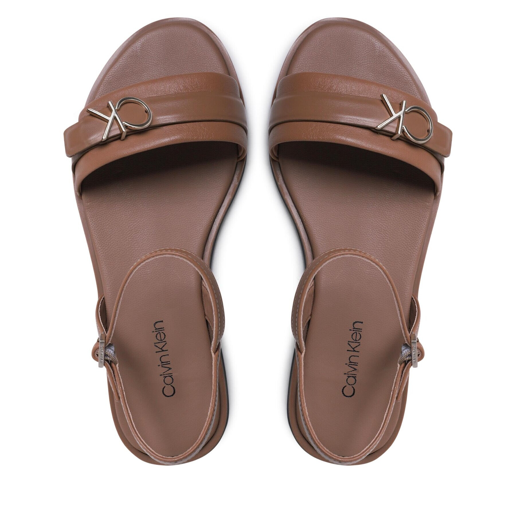 Calvin Klein Sandali Almond Sandal W/Hw HW0HW01483 Rjava - Pepit.si